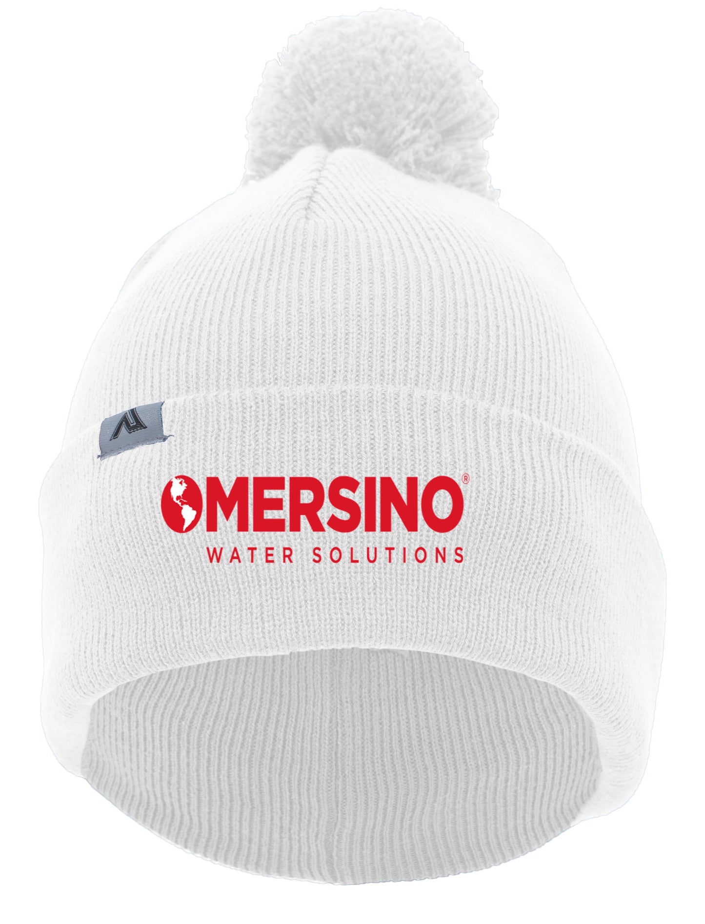 Mersino Knit Fold Over Pom-Pom Beanie