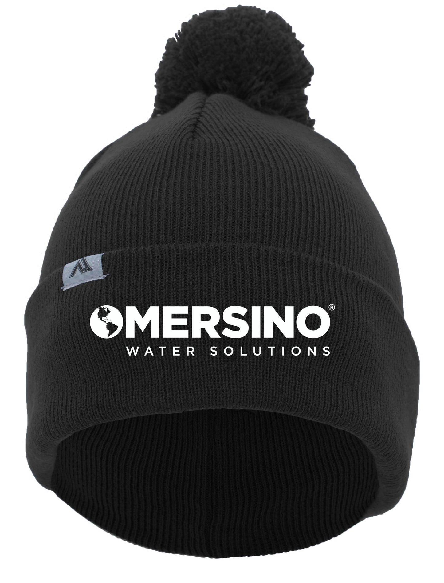 Mersino Knit Fold Over Pom-Pom Beanie