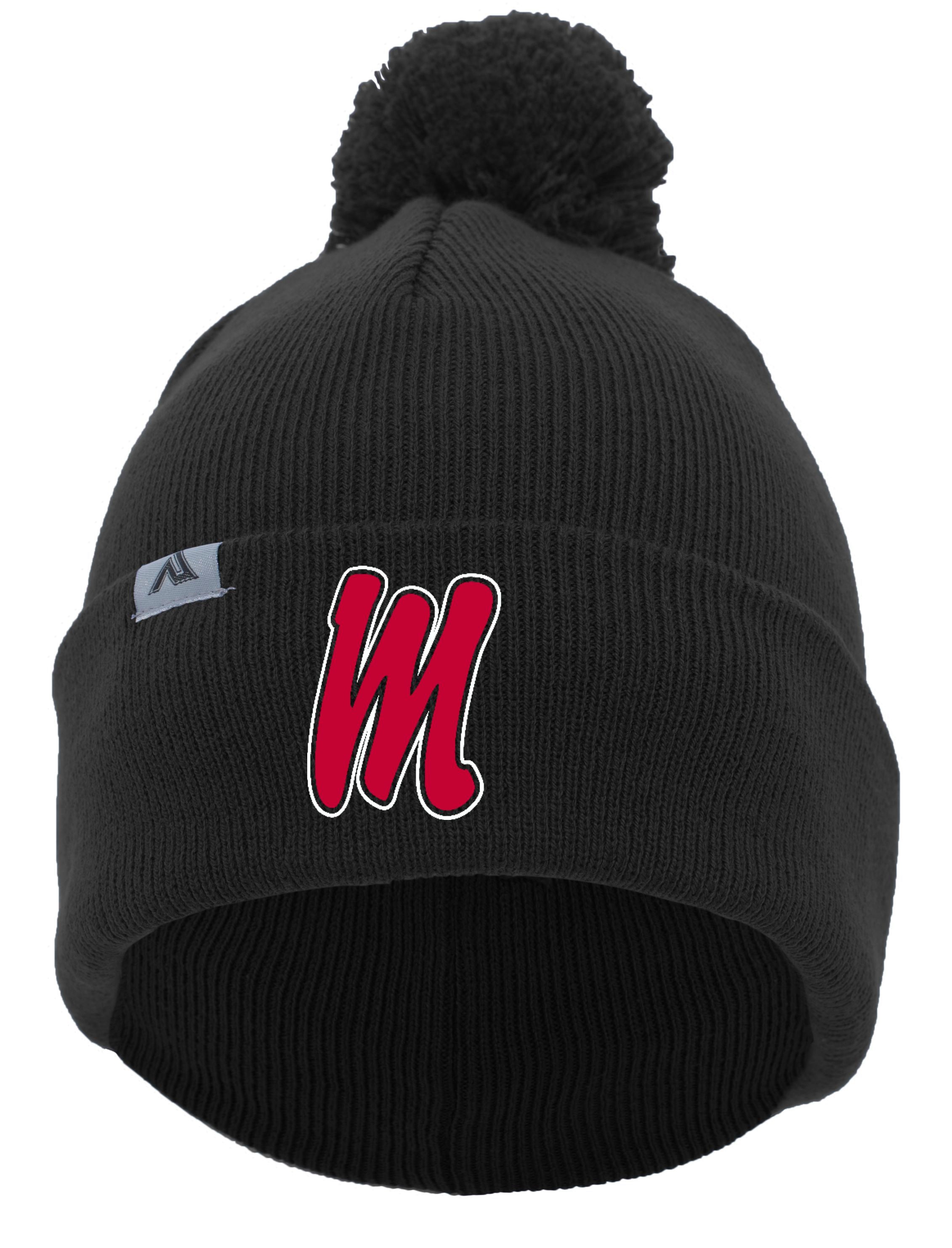 Mustangs Knit Fold Over Pom-Pom Beanie