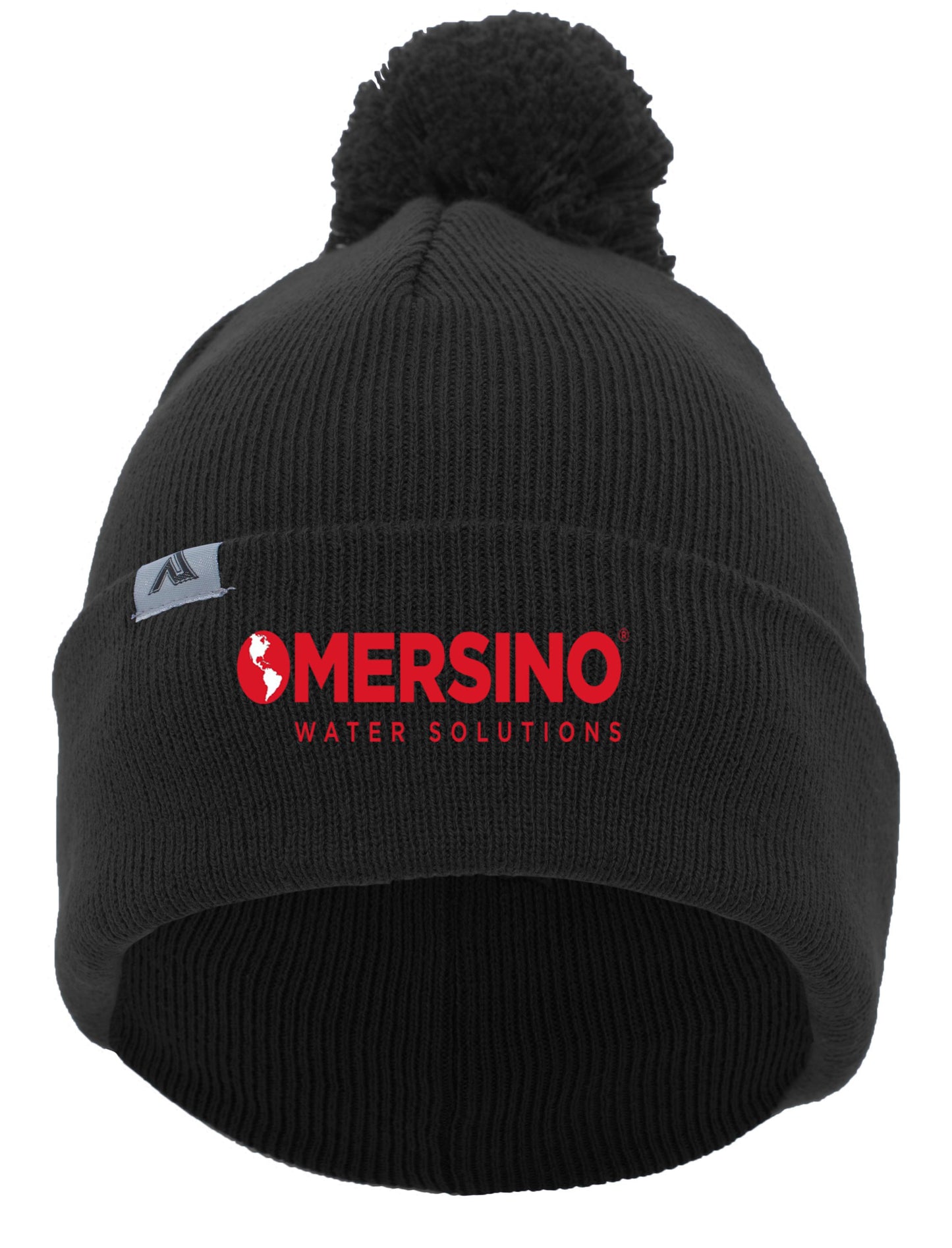 Mersino Knit Fold Over Pom-Pom Beanie