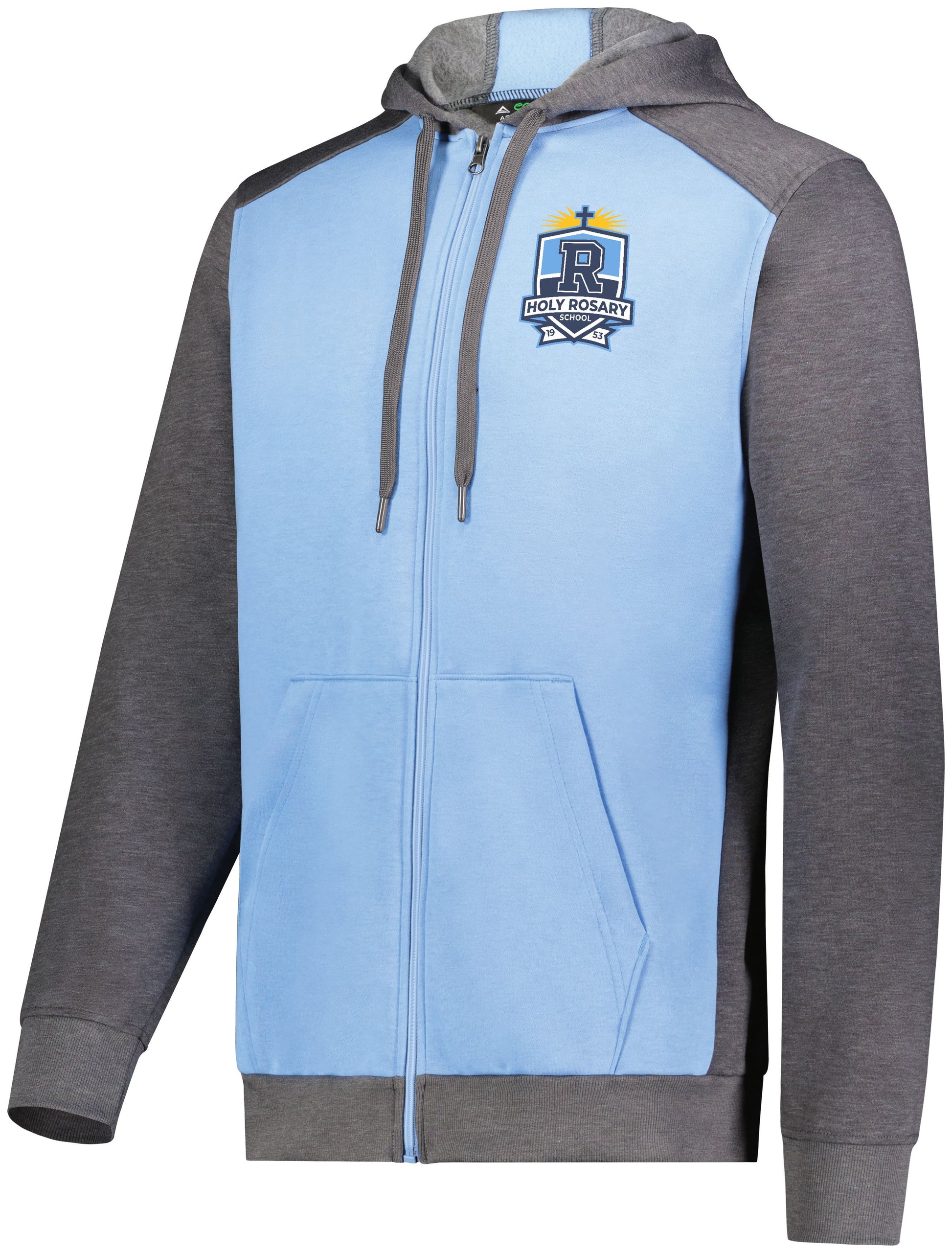 Holy Rosary Three Season Full Zip Embroidered Hooded Sweatshirt