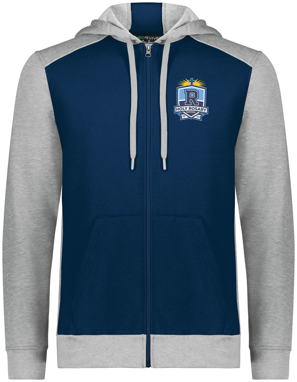 Holy Rosary Three Season Full Zip Embroidered Hooded Sweatshirt