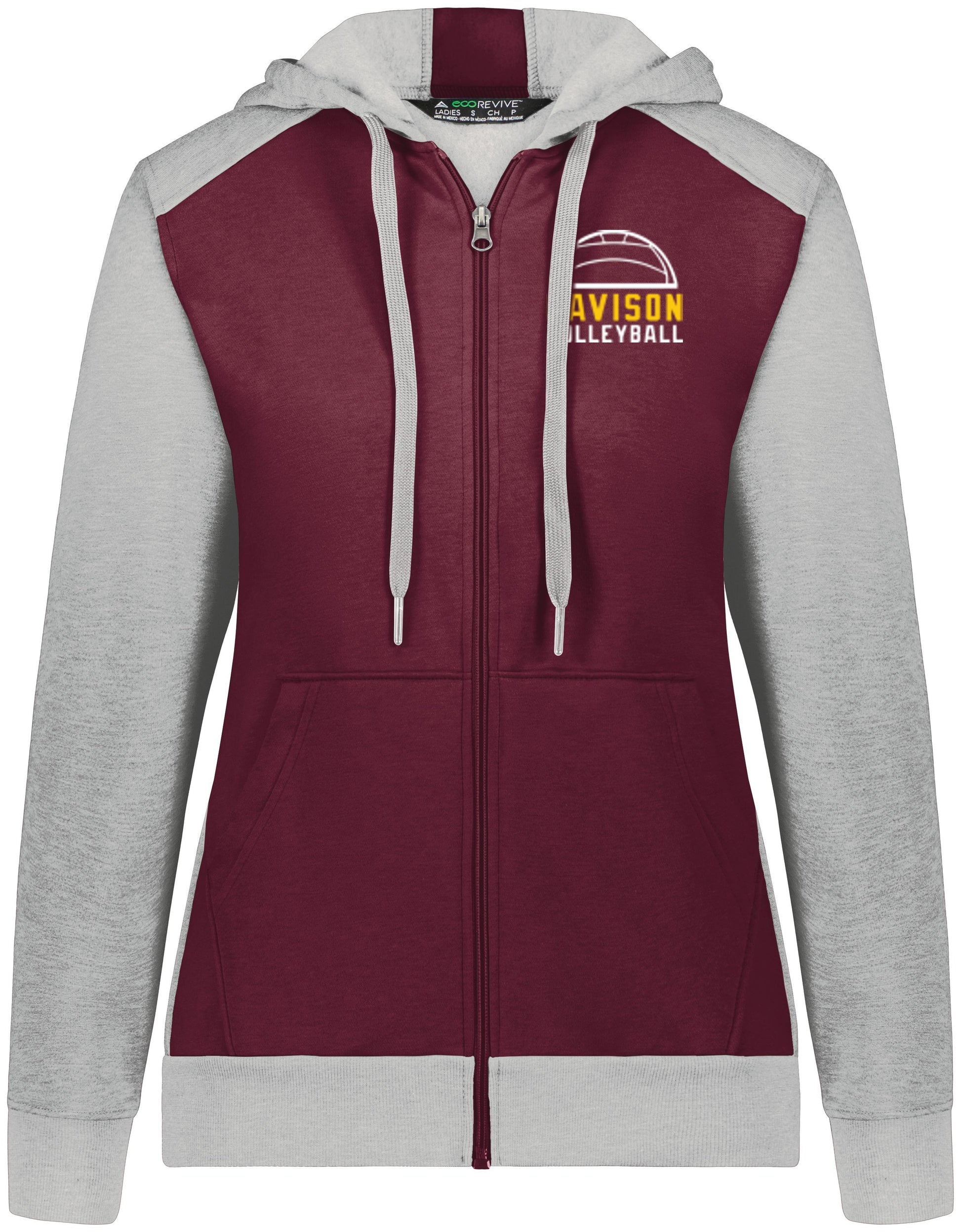 Davison Volleyball Three Season Full Zip Hooded Sweatshirt