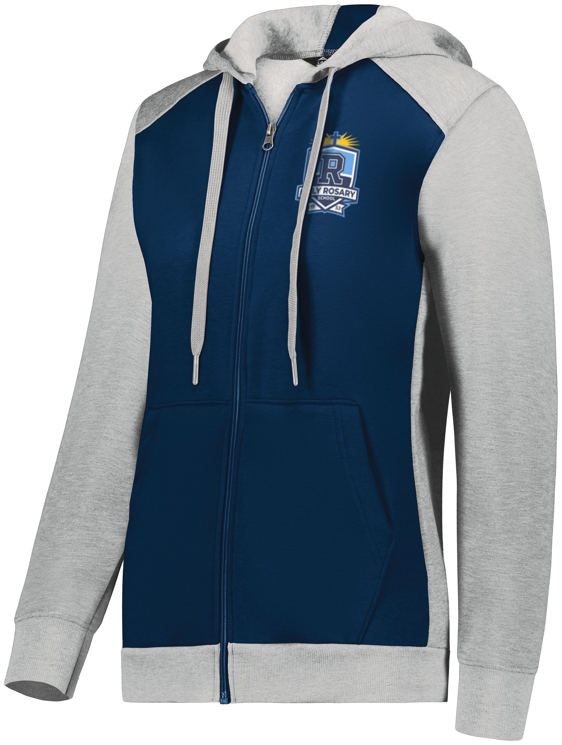 Holy Rosary Three Season Full Zip Embroidered Hooded Sweatshirt