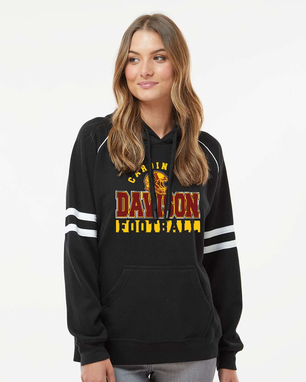 Davison Football Women's Varsity Fleece Piped Hooded Sweatshirt