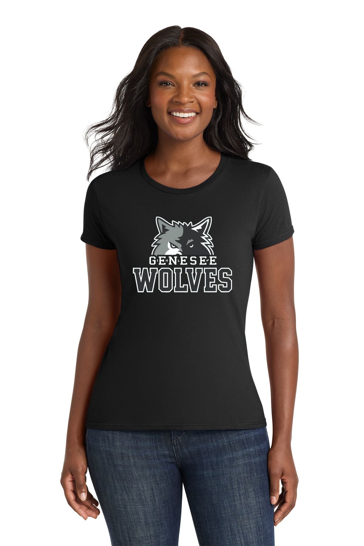 Genesee Wolves Women's 100% Ring Spun Cotton T-Shirt -GWPTO