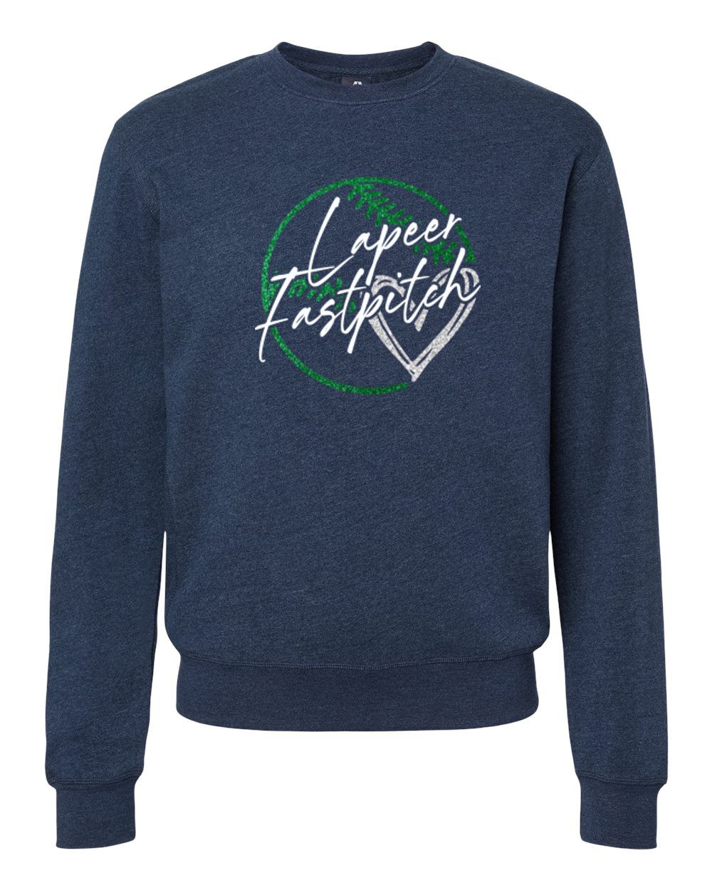 Lapeer Fastpitch Glitter Fleece Tri-Blend Crewneck Sweatshirt