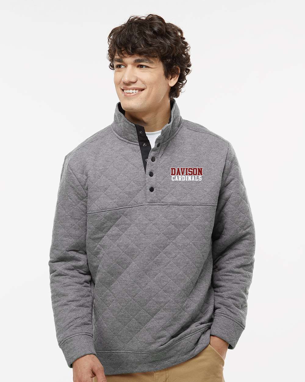 Davison Cardinals Quilted Snap Pullover