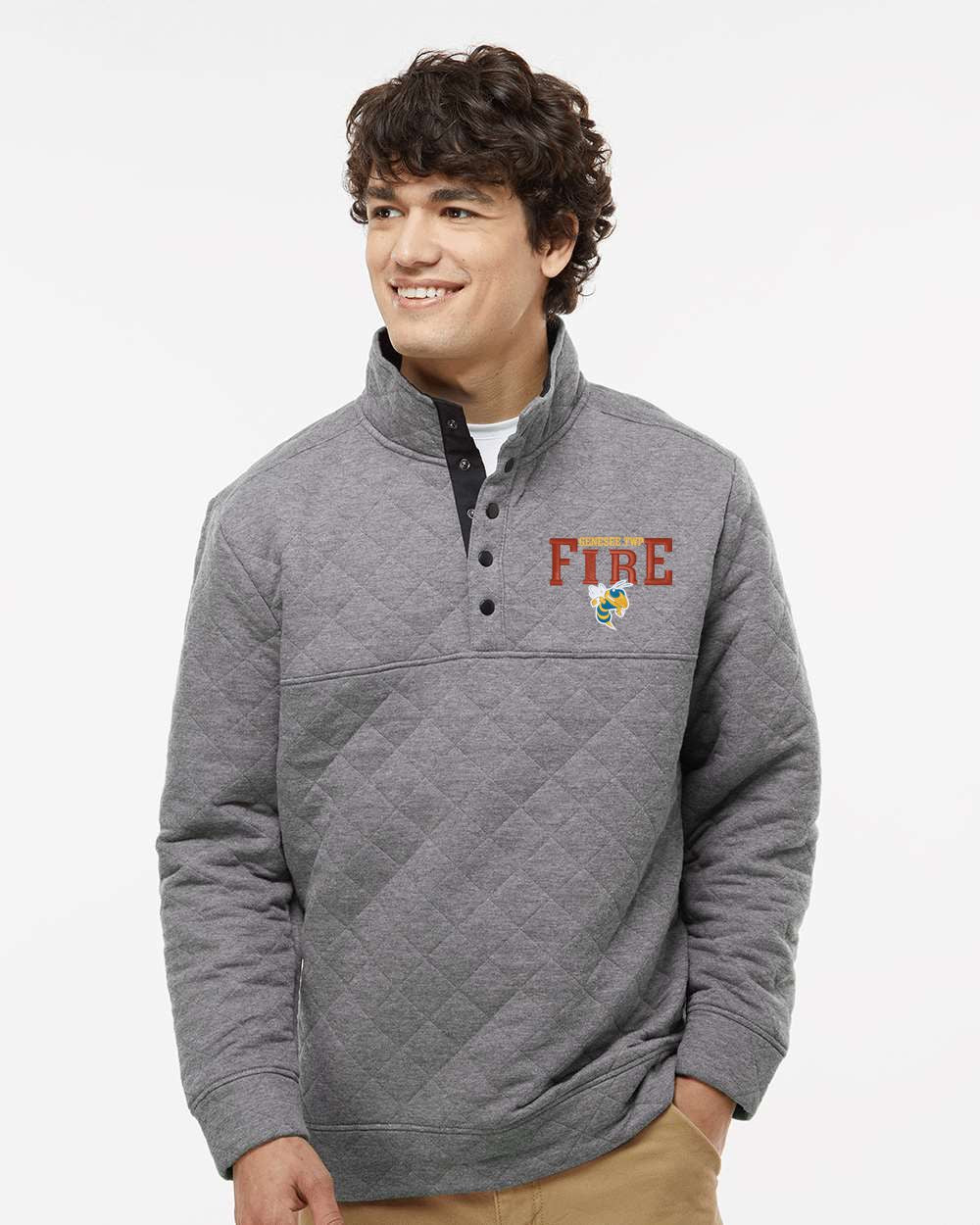 Genesee TWP Fire Department Quilted Snap Pullover