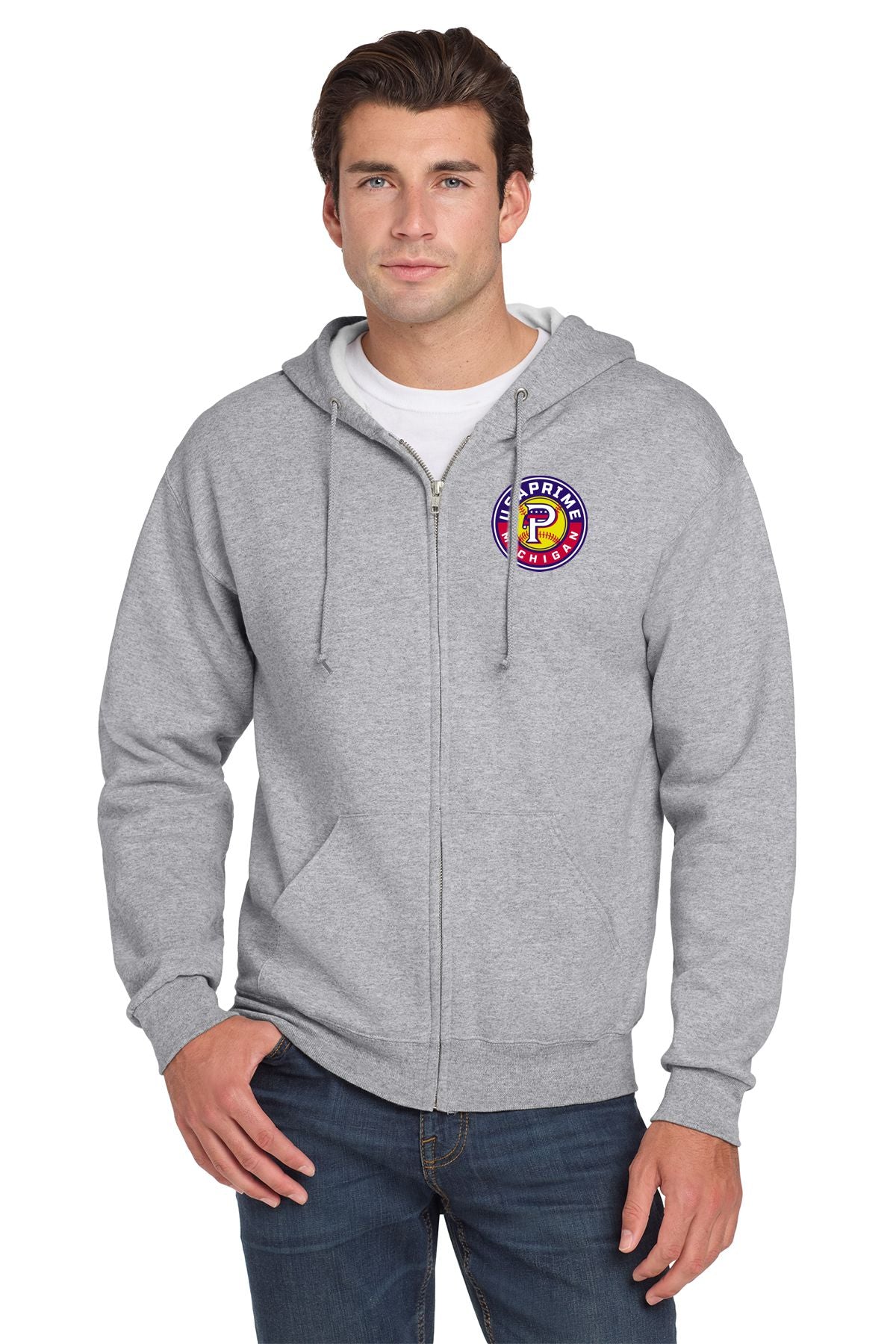 USA Prime Softball Full Zip Hooded Sweatshirt