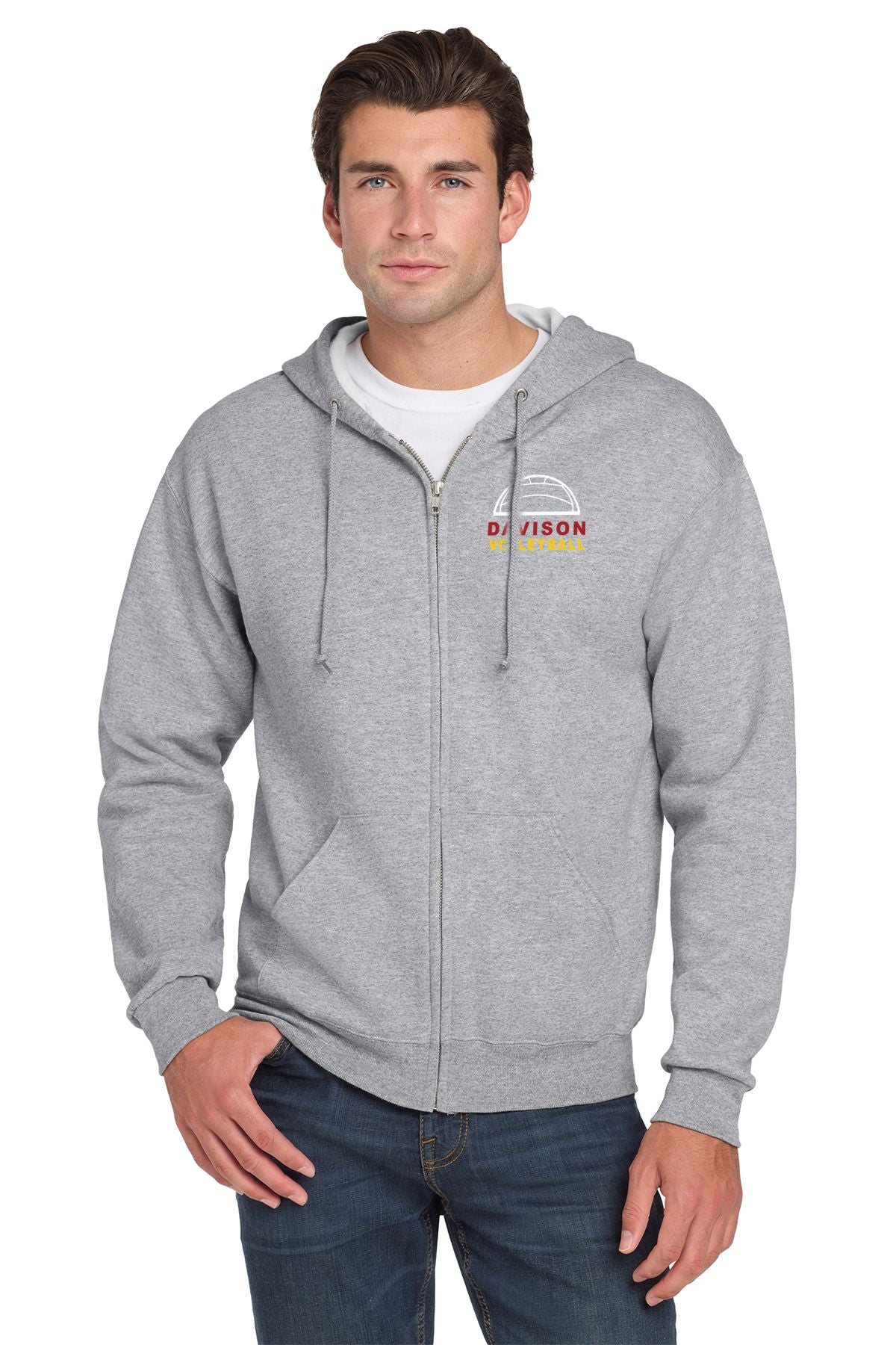 Davison Volleyball Full Zip Hooded Sweatshirt