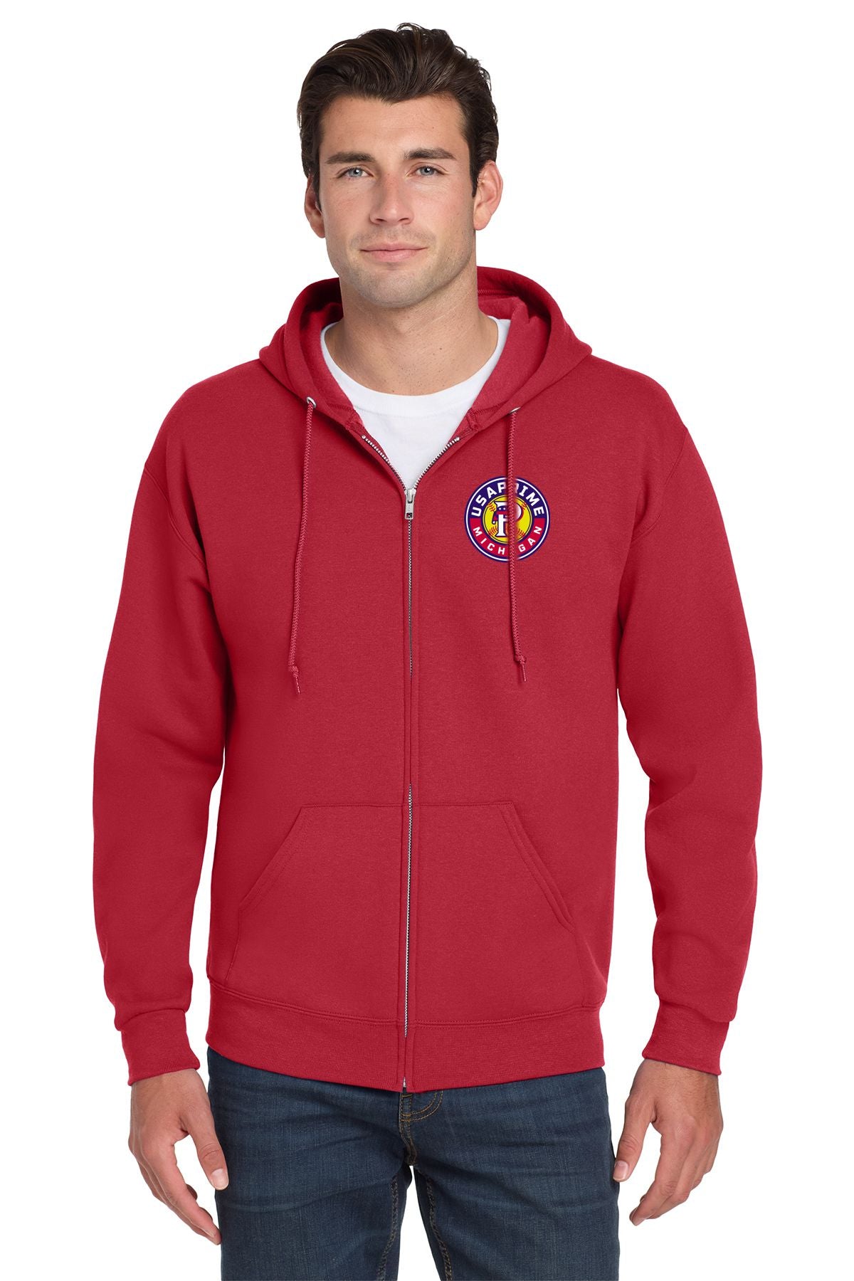 USA Prime Softball Full Zip Hooded Sweatshirt