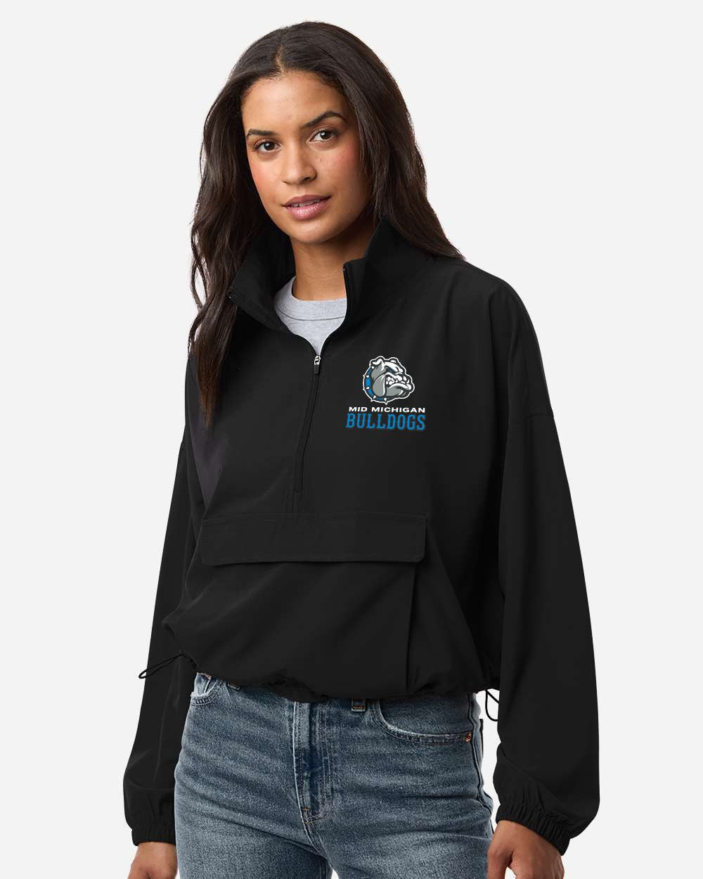 Mid Michigan Bulldogs Women's Stretch Woven Quarter-Zip Pullover