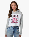Holly Volleyball Women's Cropped Fleece Hooded Sweatshirt