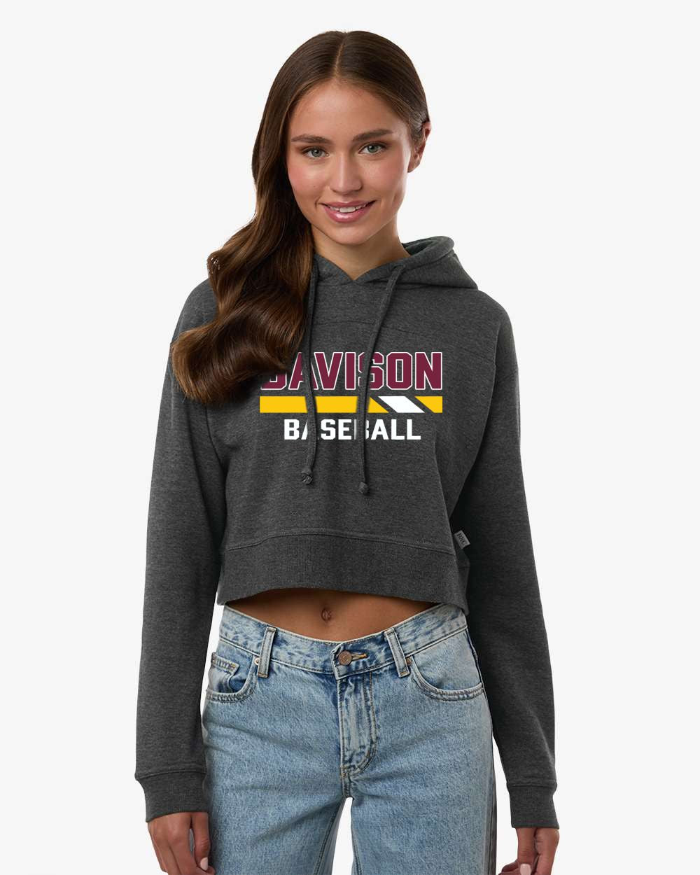 Davison Baseball Women's Cropped Fleece Hooded Sweatshirt