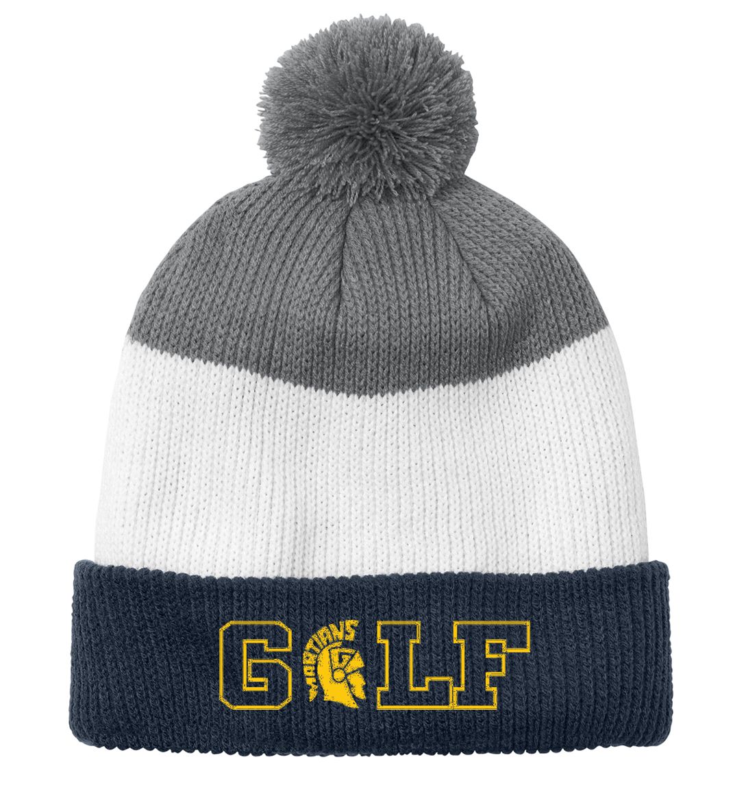 Goodrich Golf Cozy Striped Pom Beanie