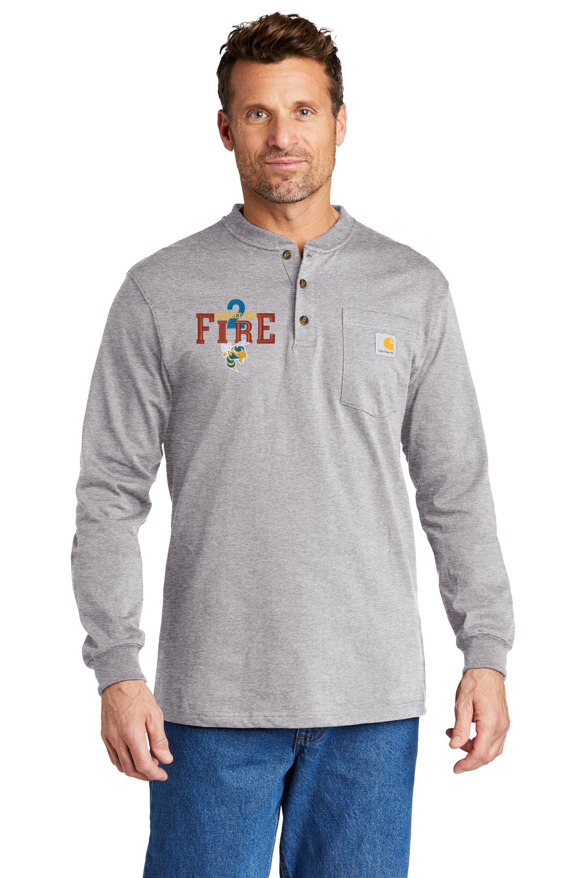 Genesee TWP Fire Department Carhartt® Long Sleeve Henley T-Shirt