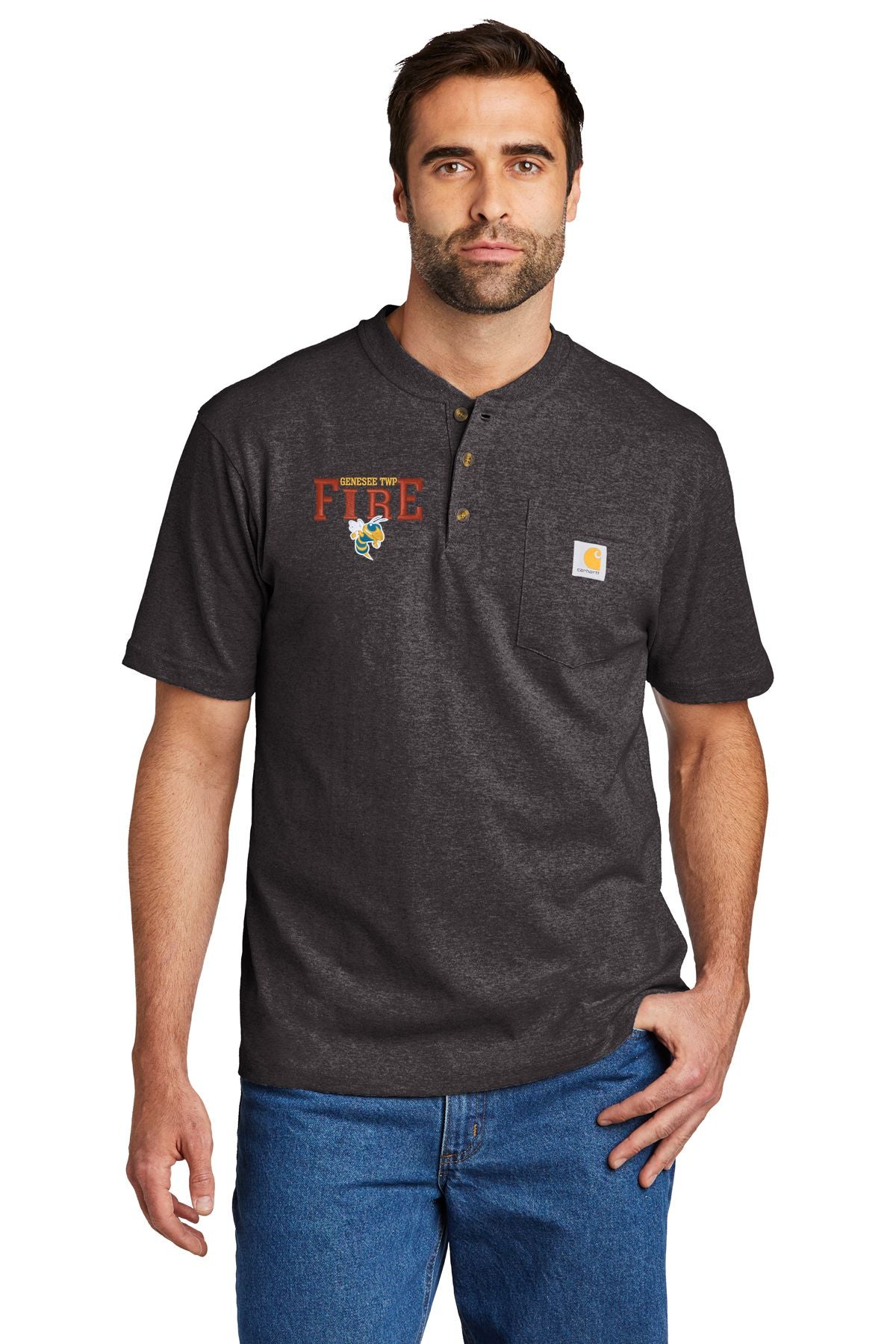 Genesee TWP Fire Department Carhartt® Short Sleeve Henley T-Shirt