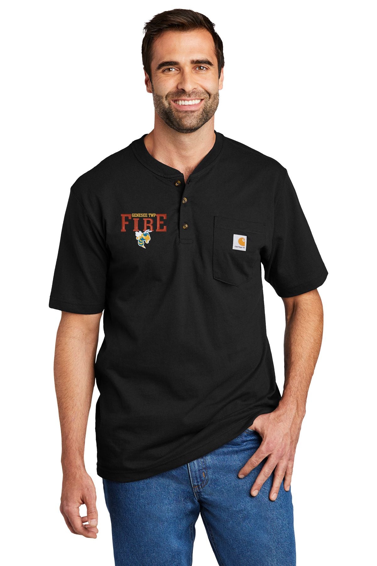 Genesee TWP Fire Department Carhartt® Short Sleeve Henley T-Shirt