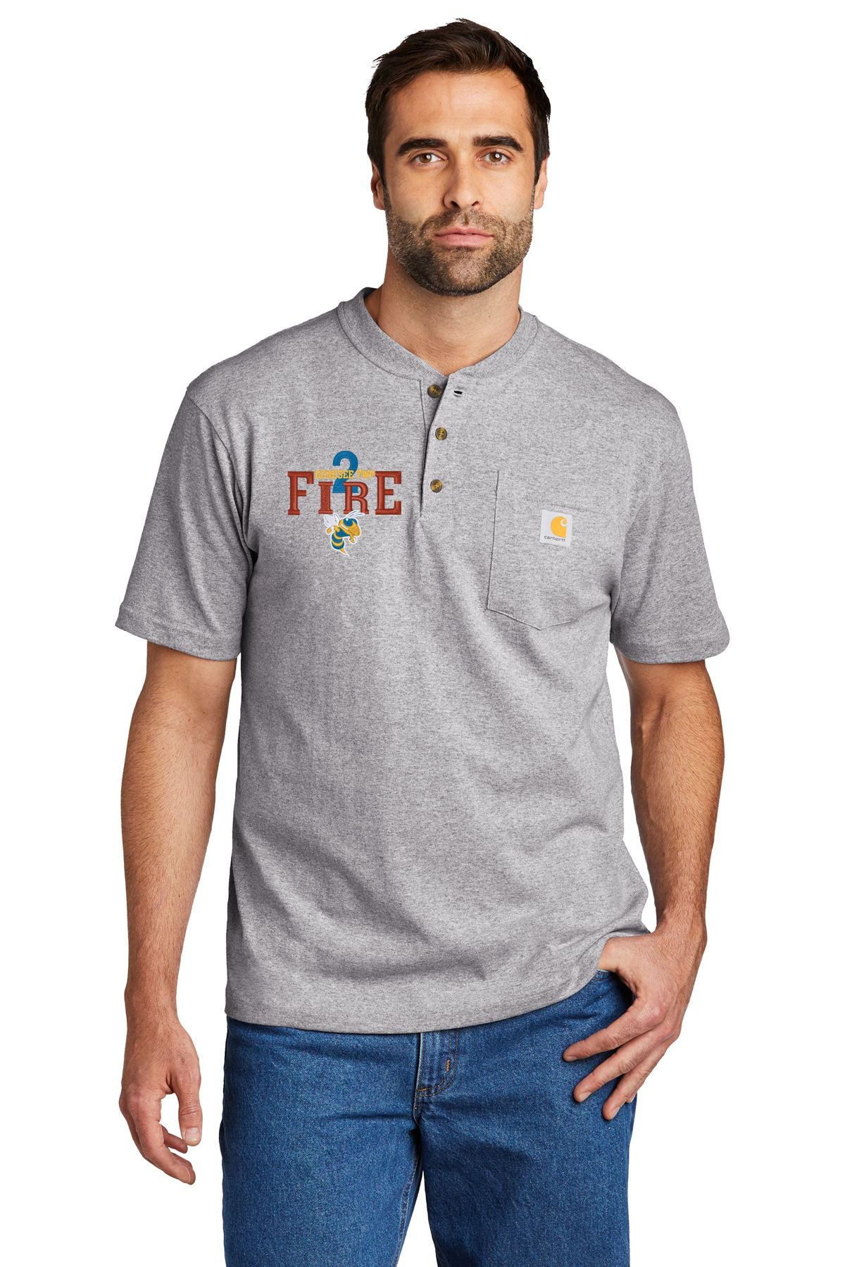 Genesee TWP Fire Department Carhartt® Short Sleeve Henley T-Shirt
