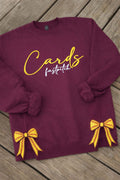 Cards Fastpitch Script with Side Bows Crew Sweatshirt