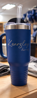 Kearsley Hornets Script Engraved 40oz Tumbler with Handle