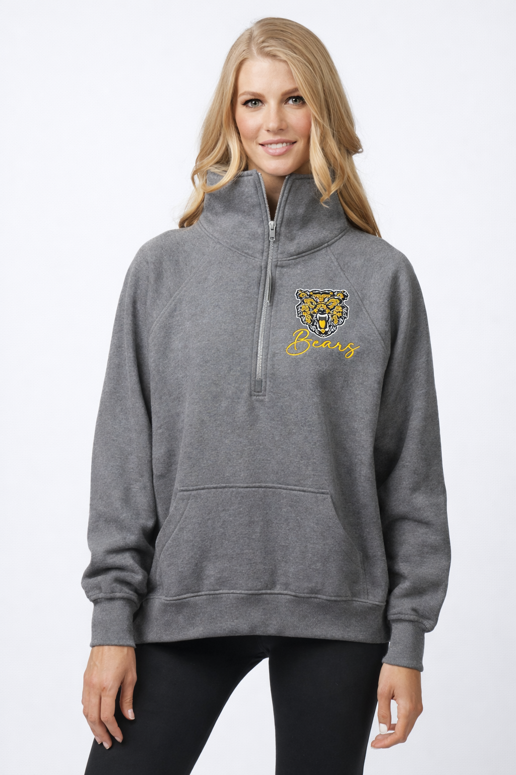 Mott Community College Floral Ladies Boxy Half Zip Fleece