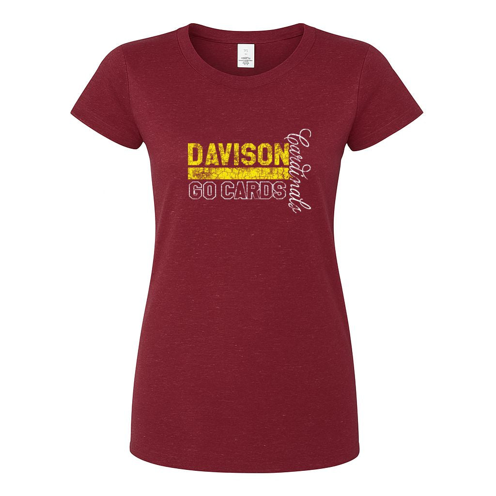 Davison Cardinals Glitter Ladies T-shirt