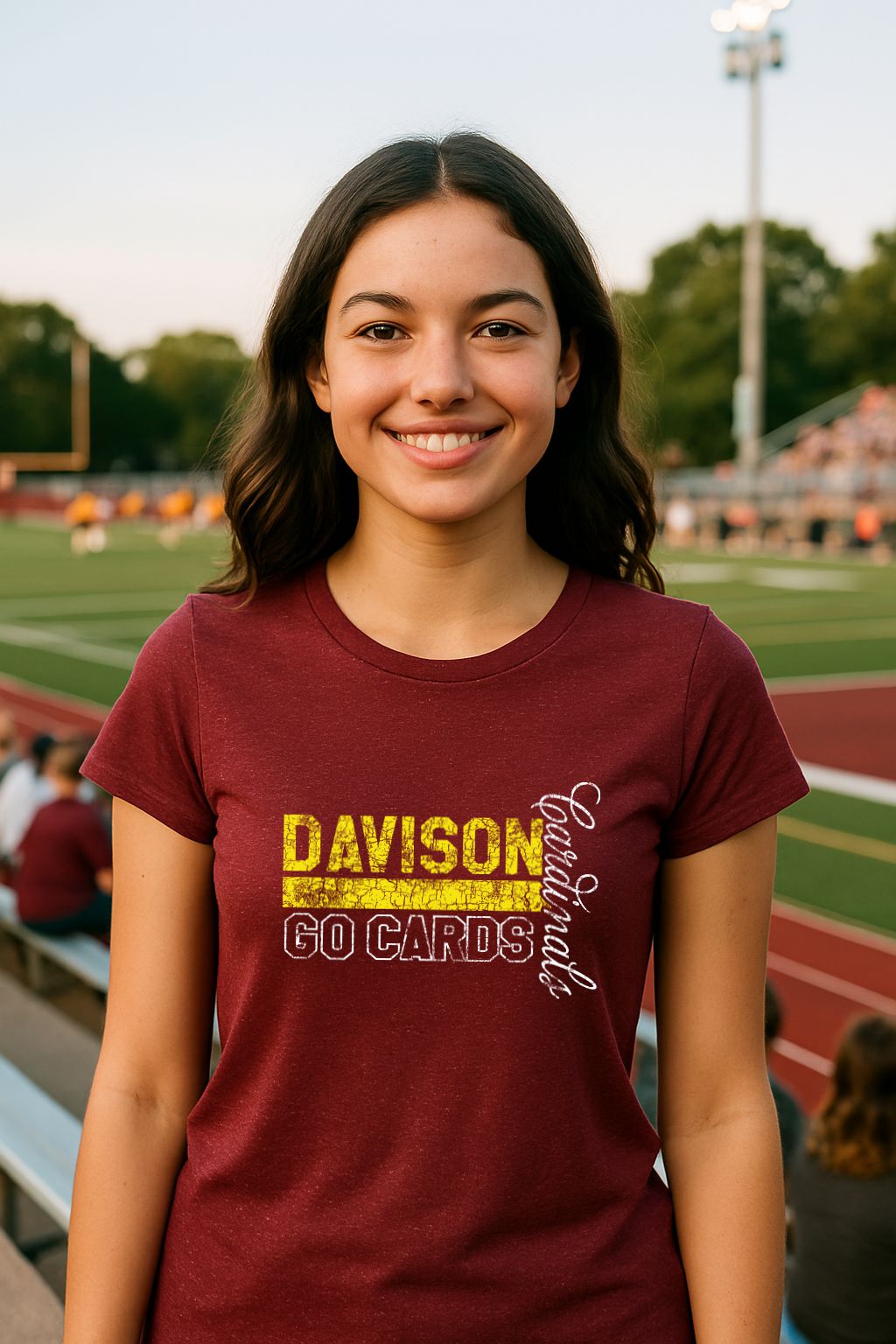 Davison Cardinals Glitter Ladies T-shirt