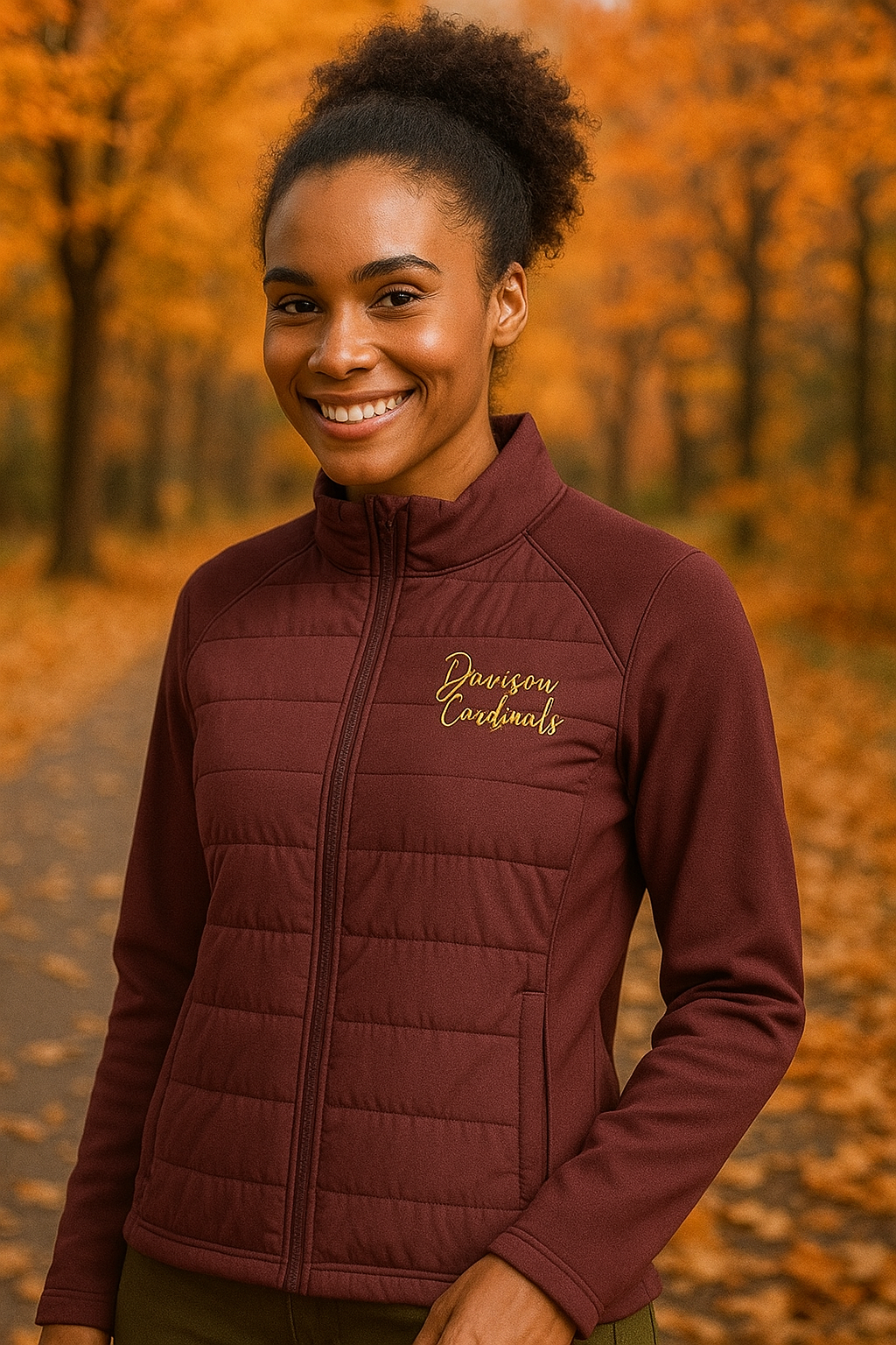 Davison Cardinals Women's Lotus Hybrid Puffer Jacket