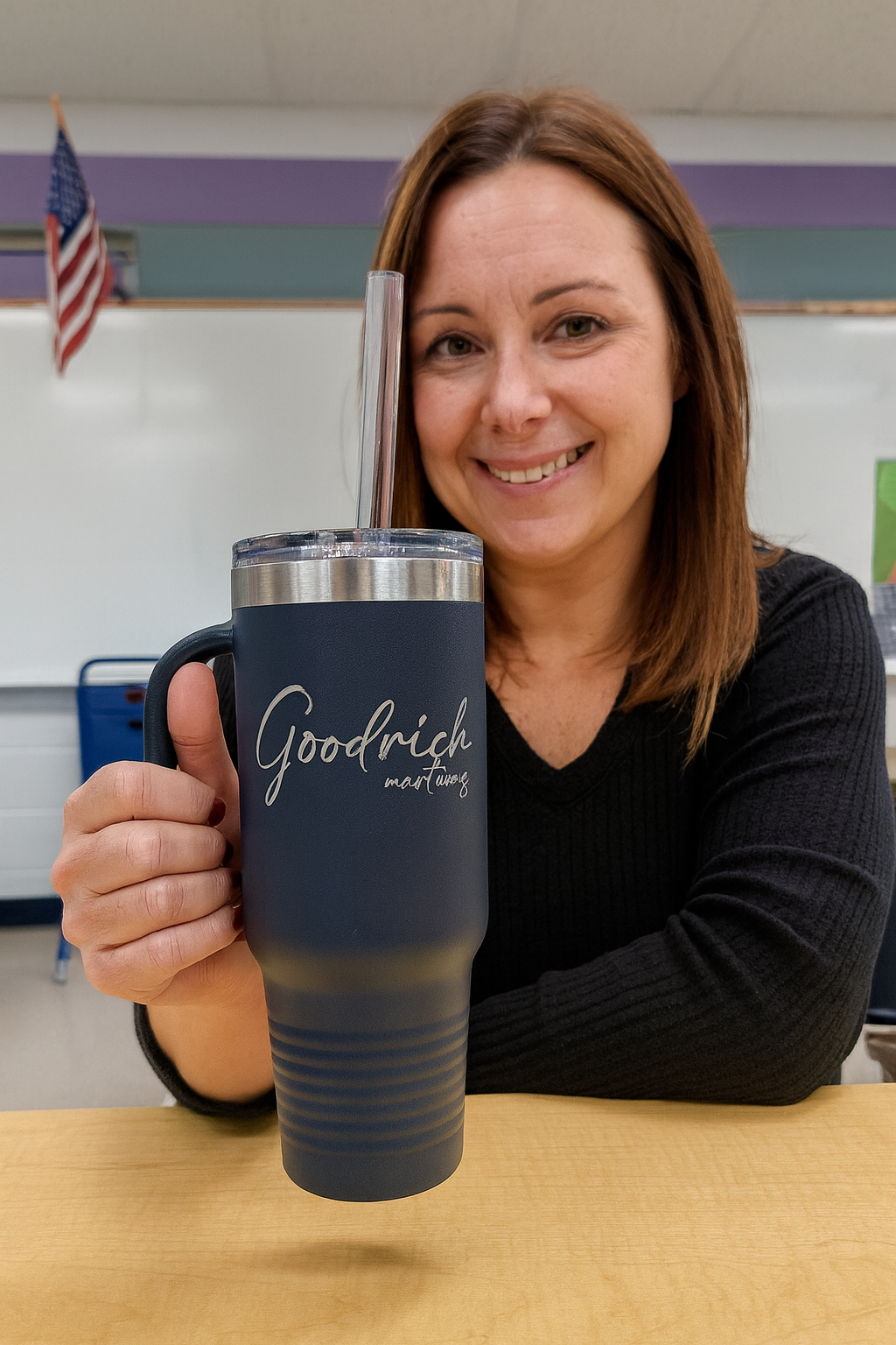 Goodrich Martins Script Engraved 40oz Tumbler with Handle