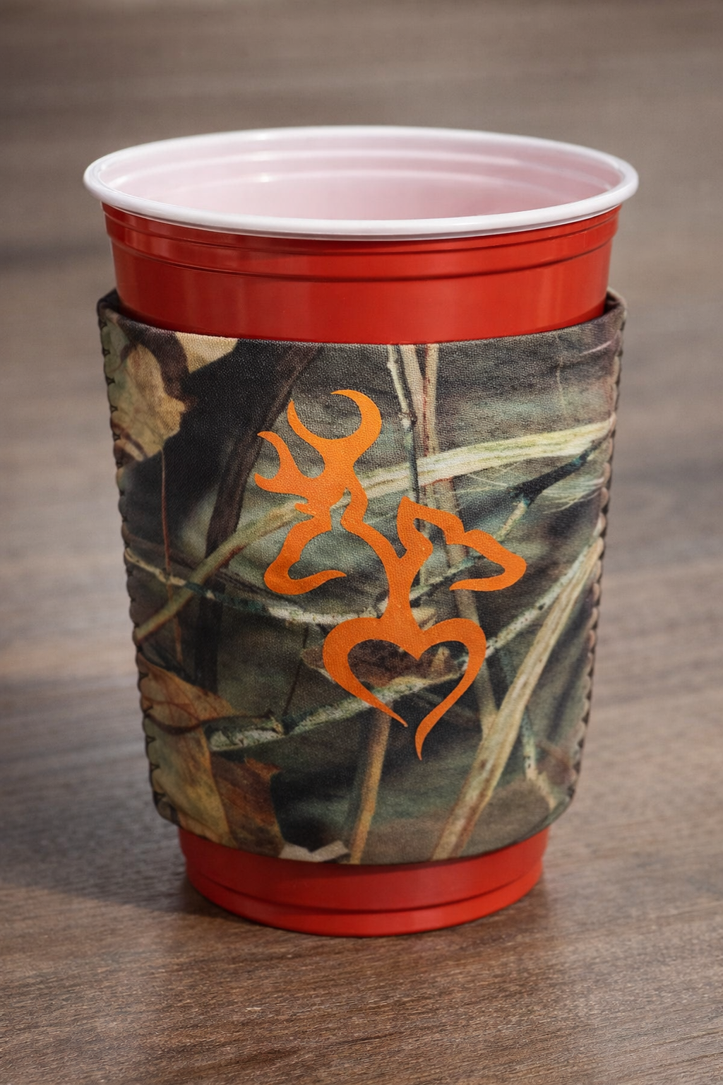 Camo Deer Heart Solo Cup Koozie