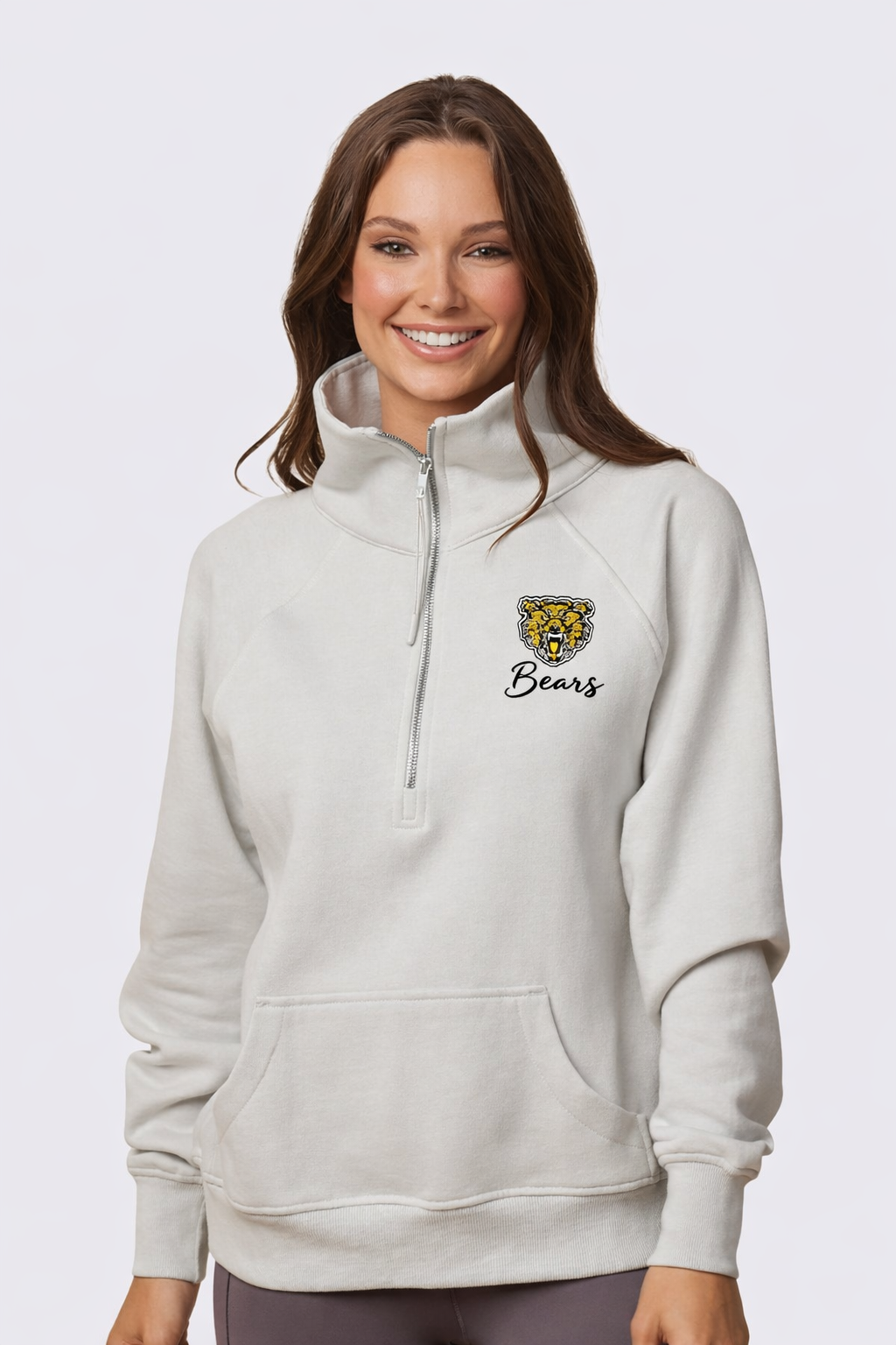 Mott Community College Floral Ladies Boxy Half Zip Fleece
