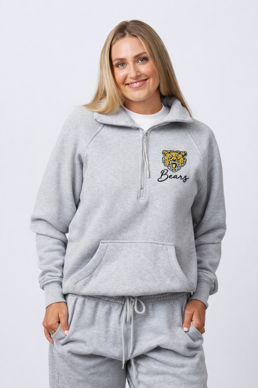 Mott Community College Floral Ladies Boxy Half Zip Fleece
