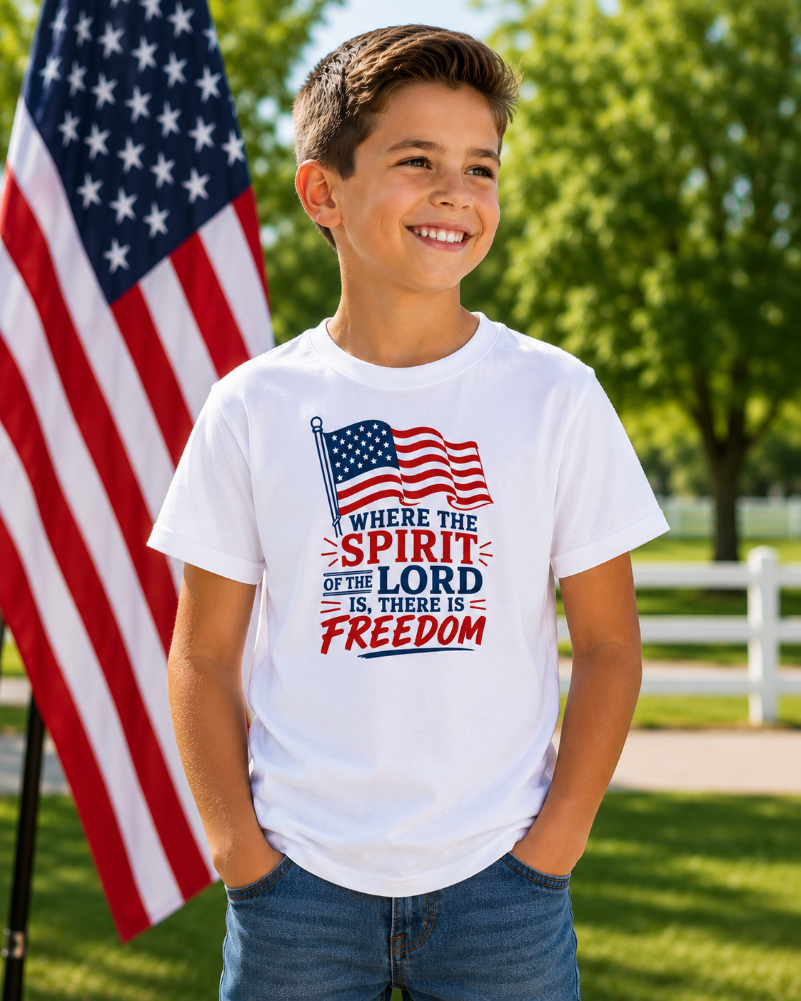 Where the Spirit of the Lord is Patriotic Tee