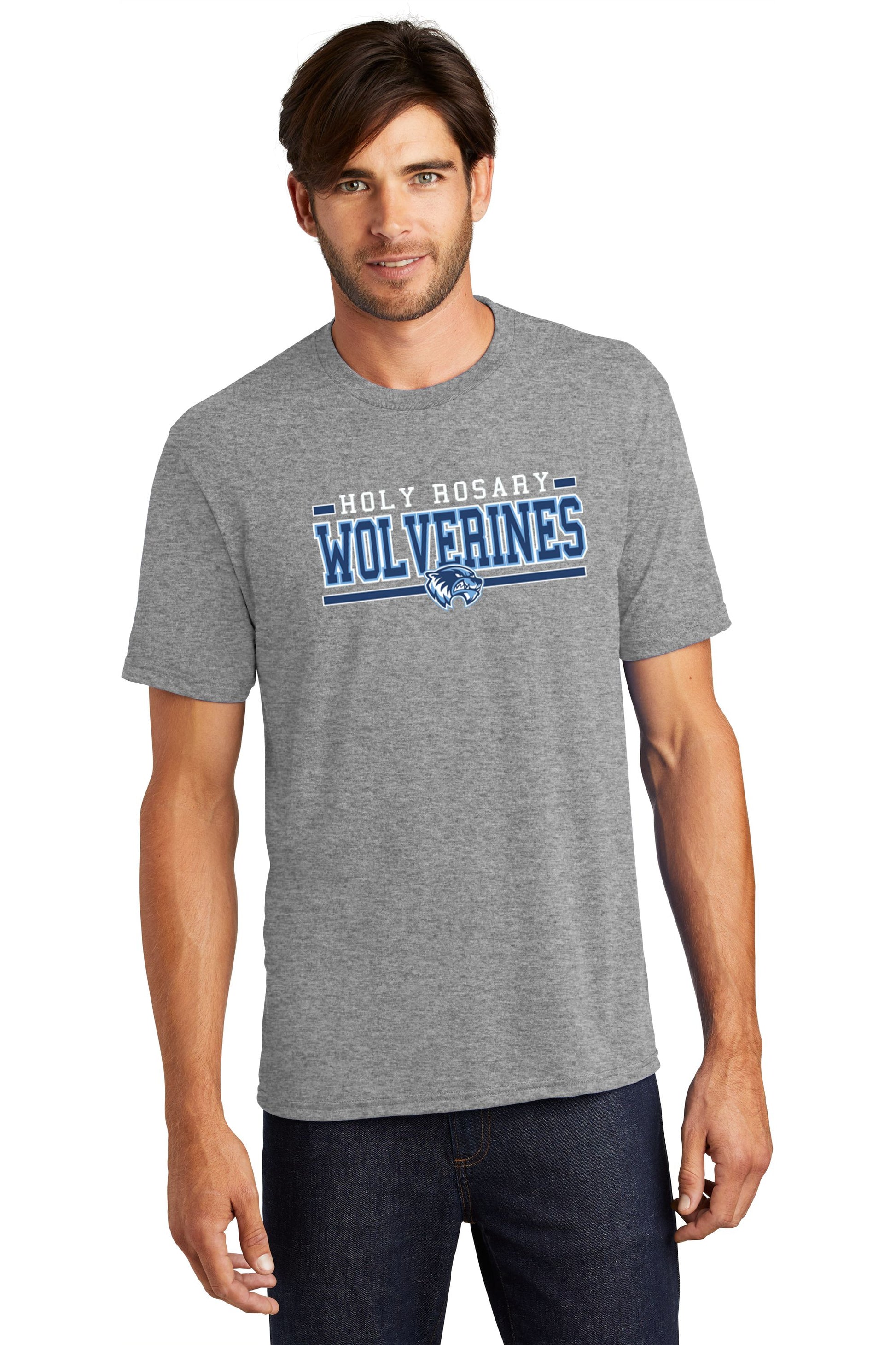Holy Rosary Grey Tri-Blend Tee