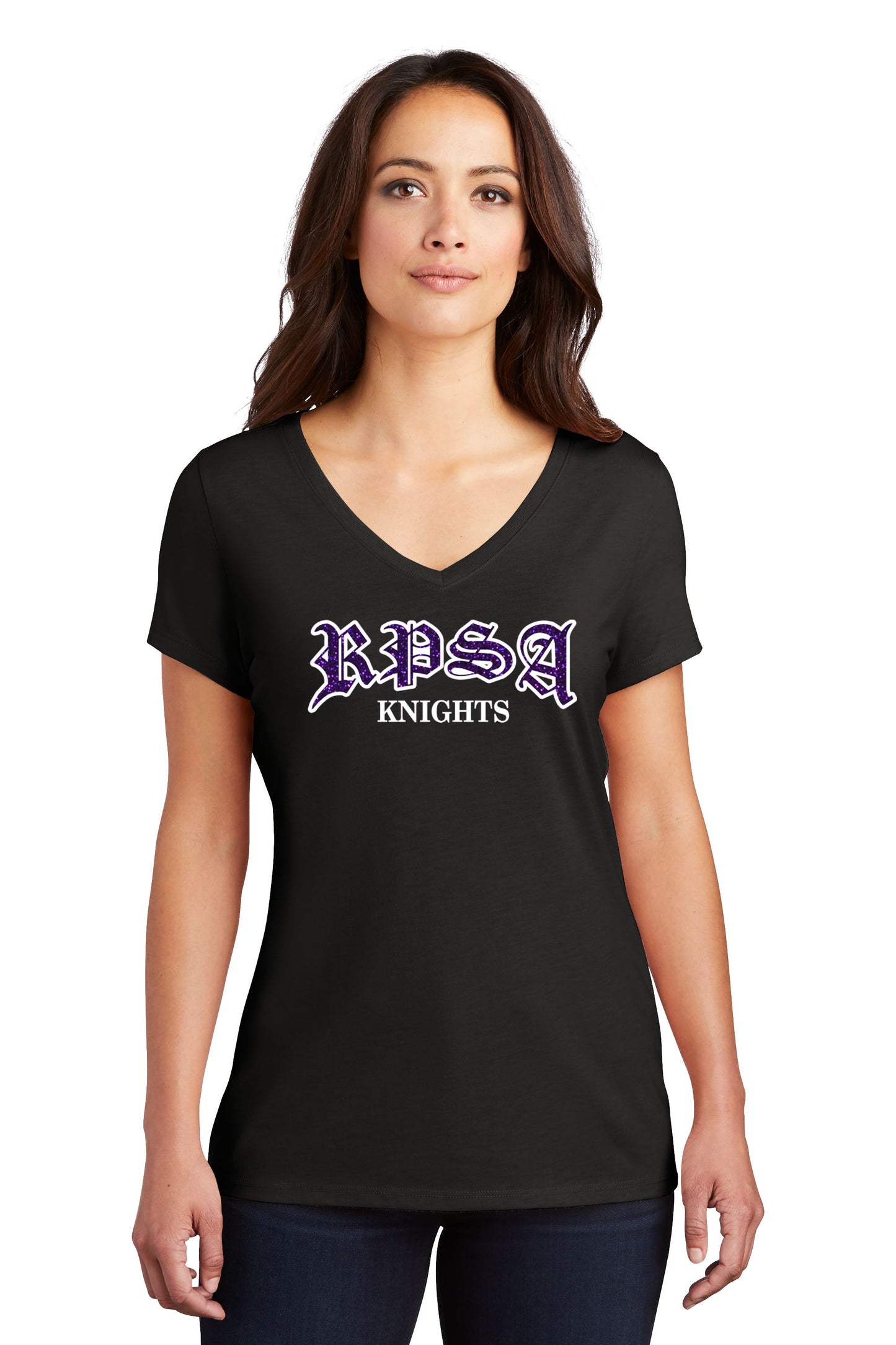 RPSA Glitter Soft Feel Ladies V-neck Tee