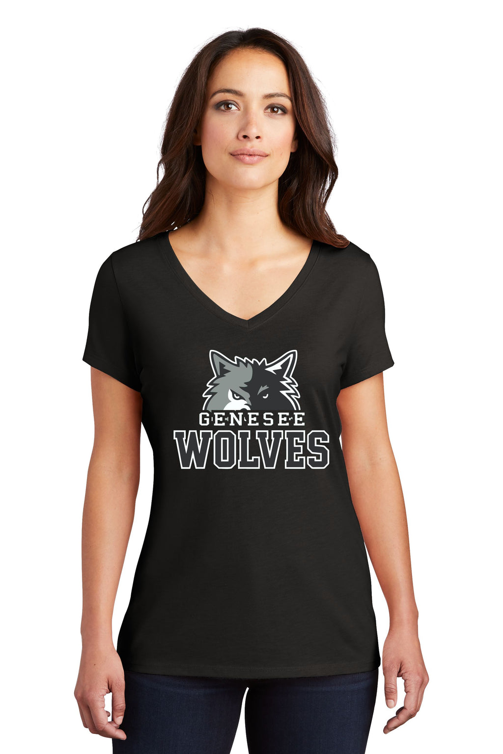 Genesee Wolves Women’s Perfect Tri ® V-Neck Tee -GWPTO