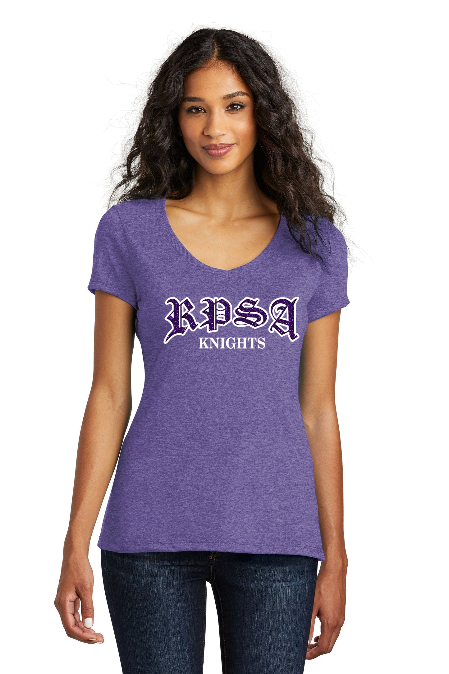 RPSA Glitter Soft Feel Ladies V-neck Tee