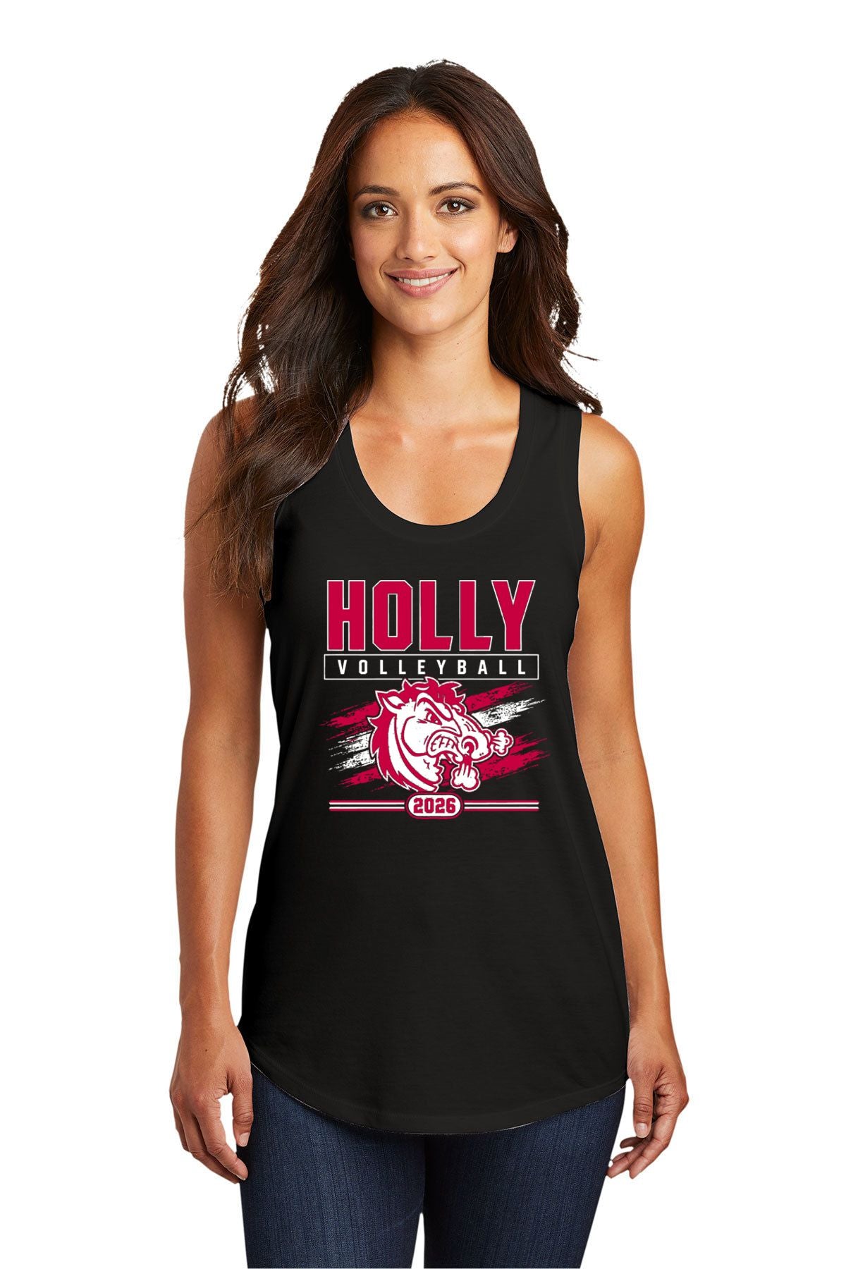 Holly Volleyball Ladies Tri-Blend Racerback Tank
