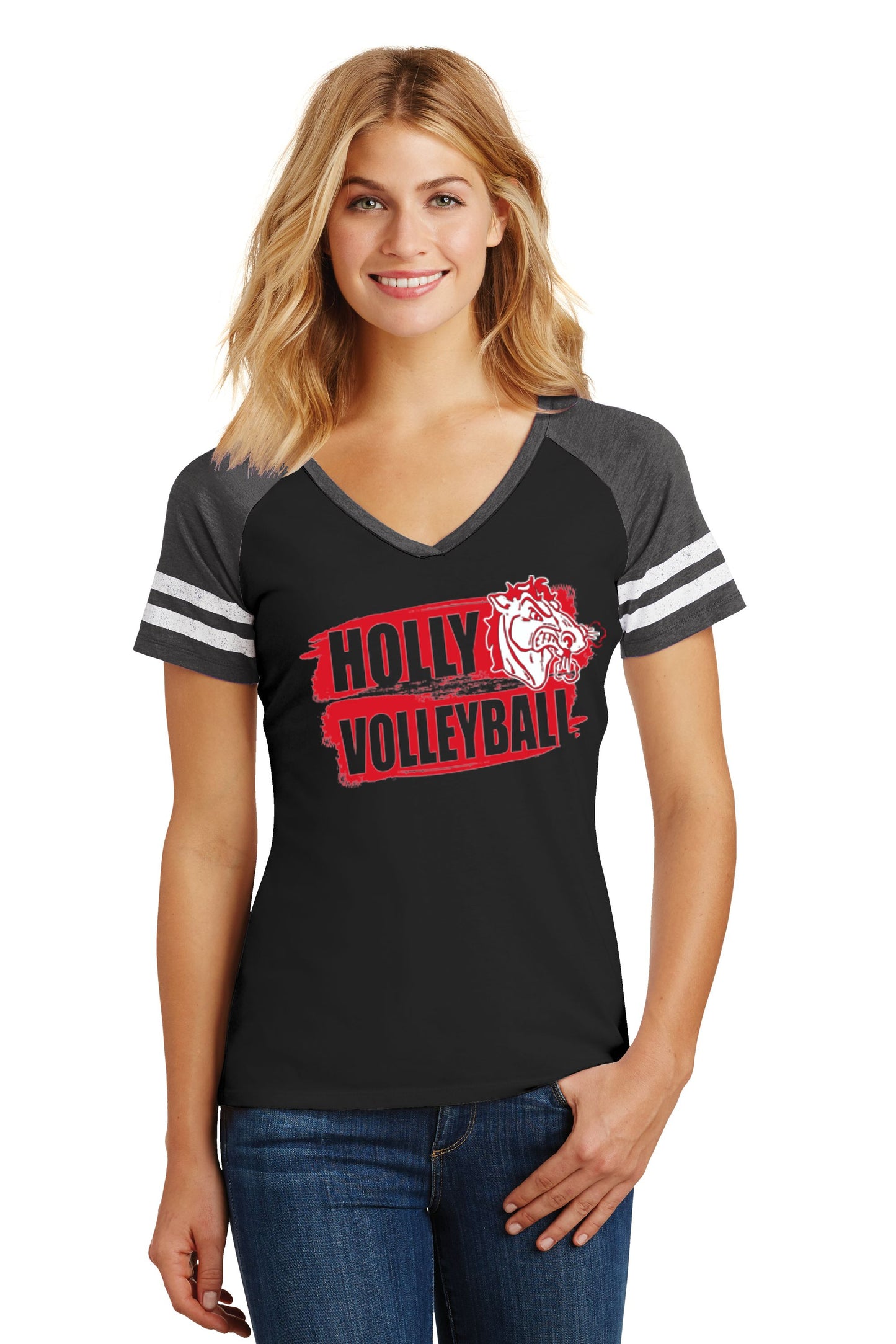 Holly Volleyball Women’s Game V-Neck Tee