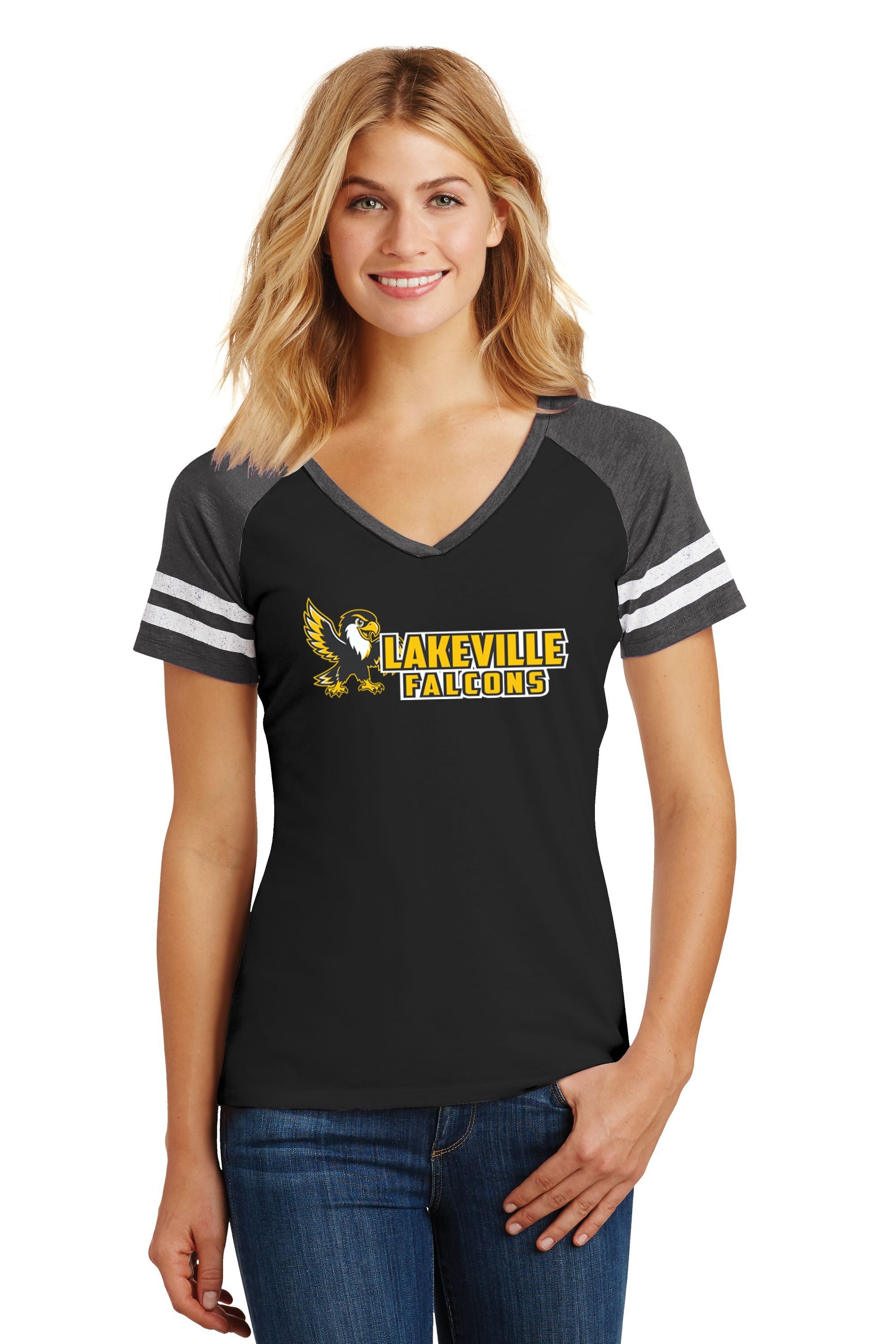 Lakeville Cartoon Falcons Game V-Neck Tee