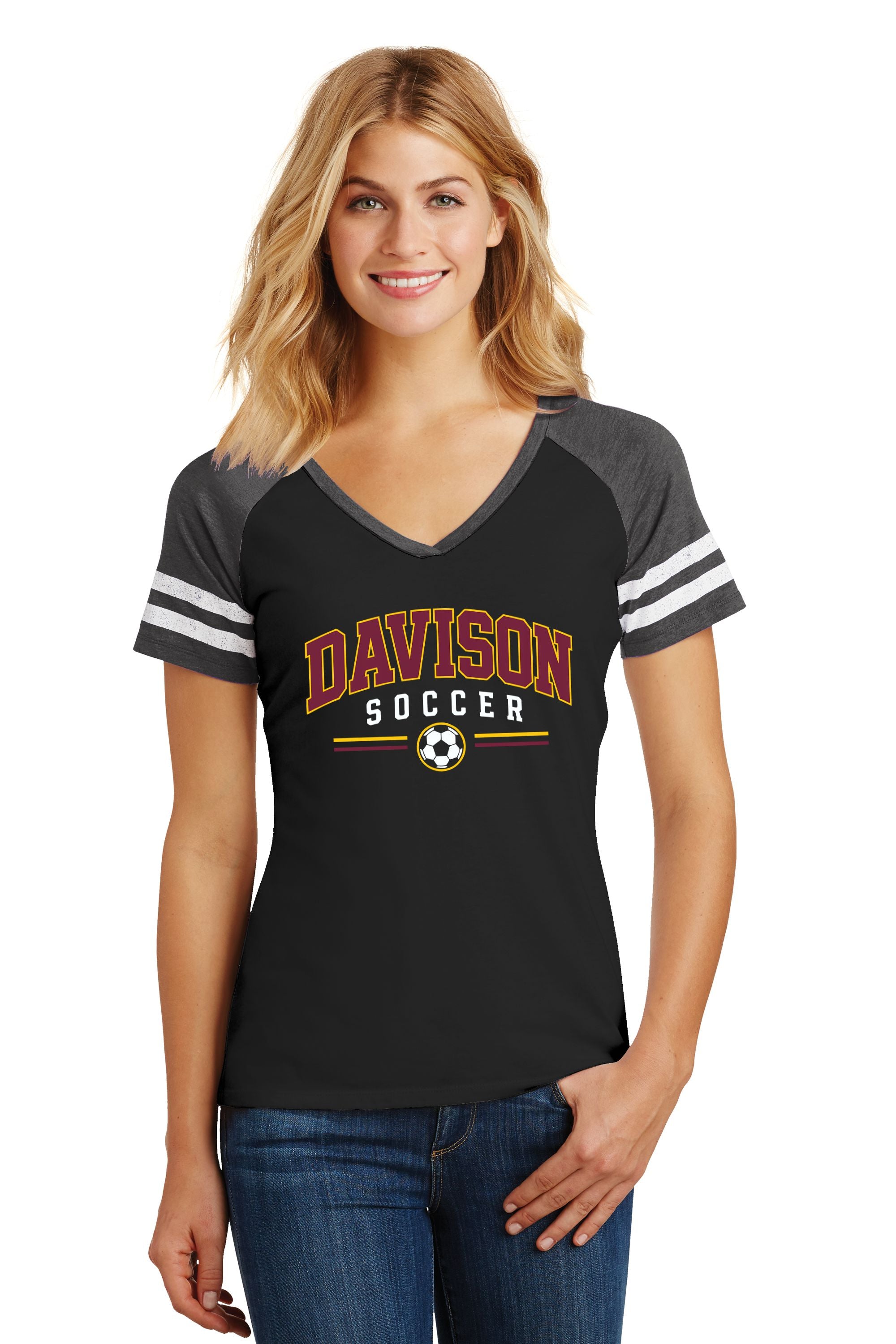 Davison Soccer Game V-Neck Tee