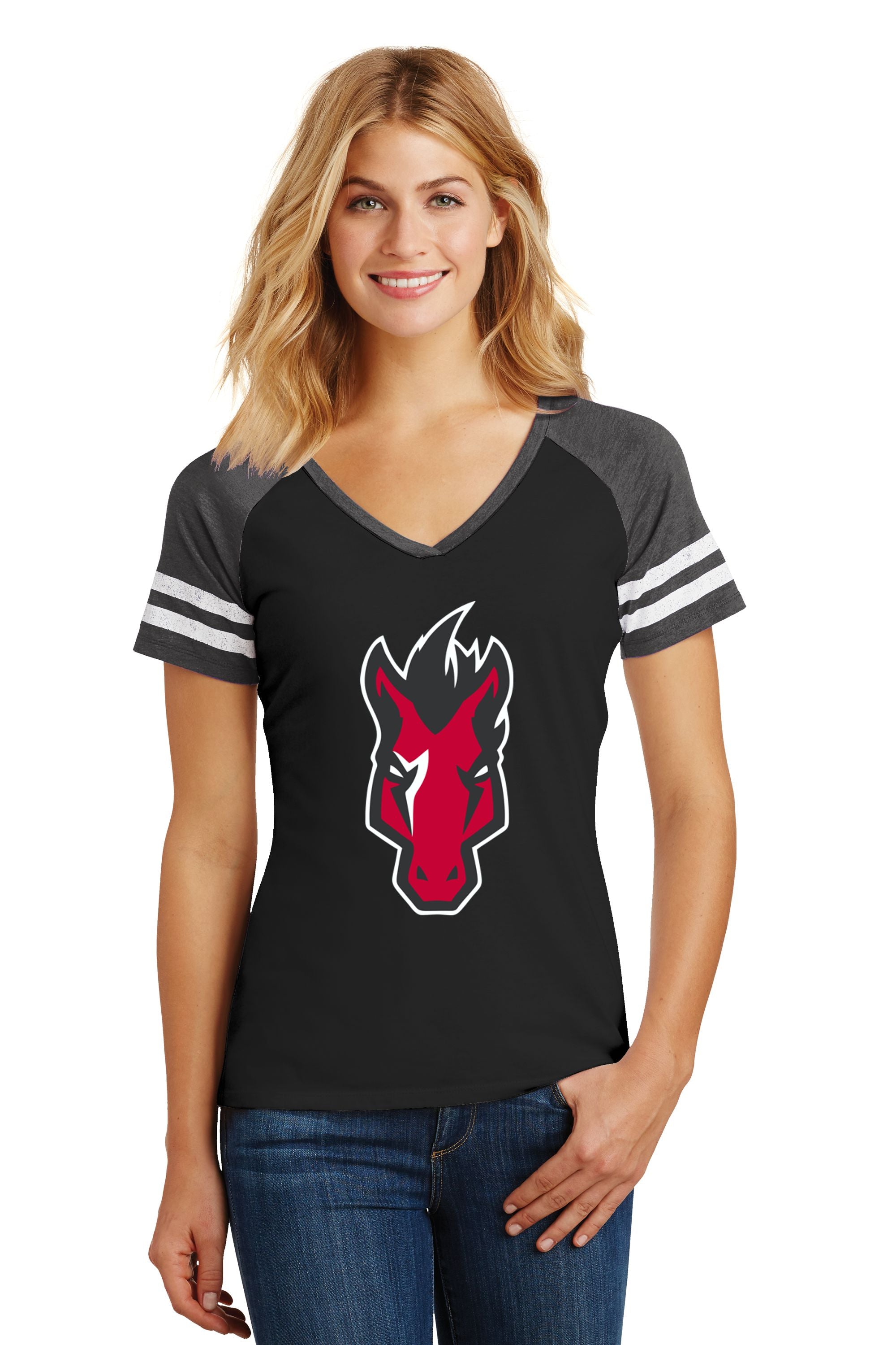 Mustangs Game V-Neck Tee