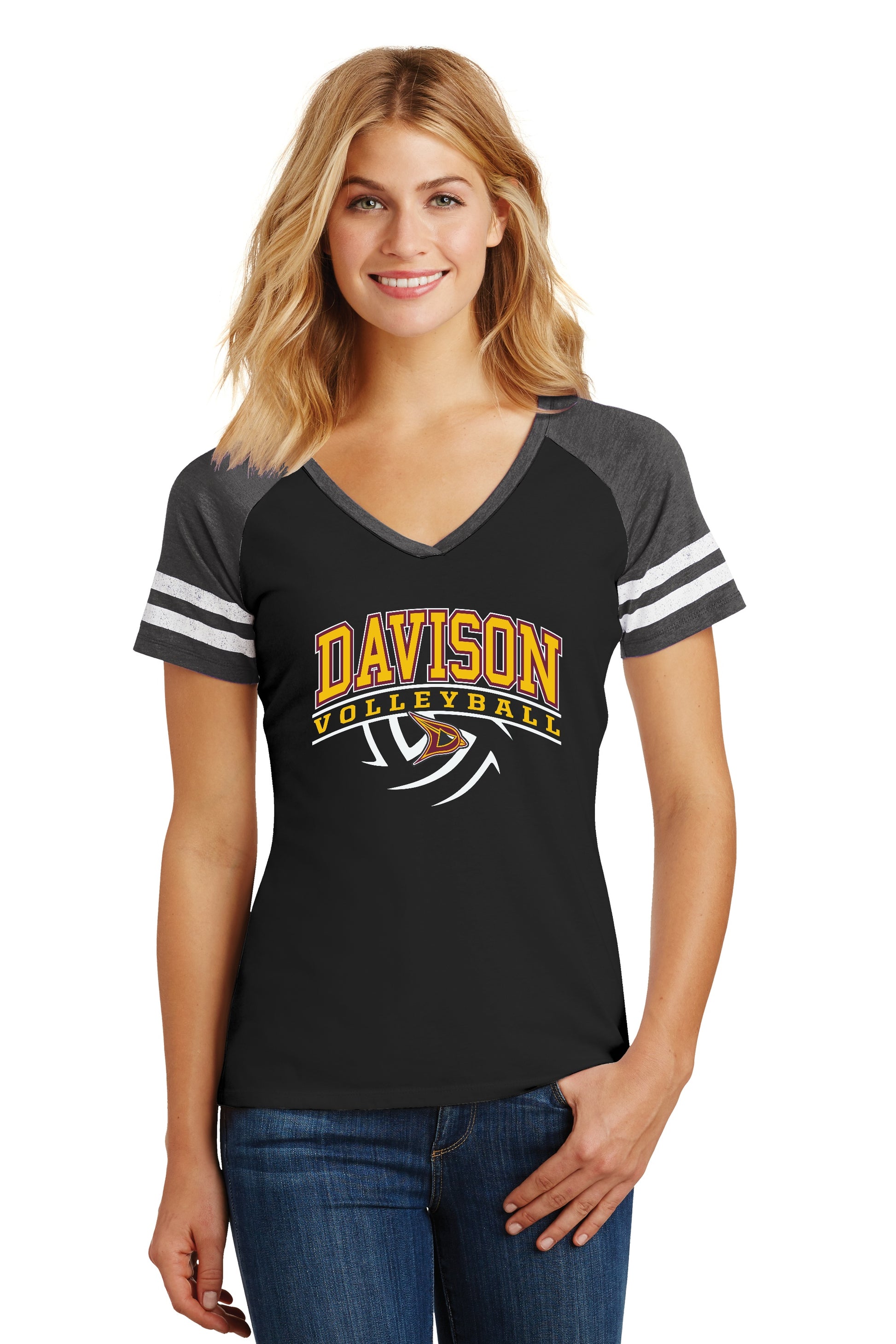 Davison Volleyball Game V-Neck Tee