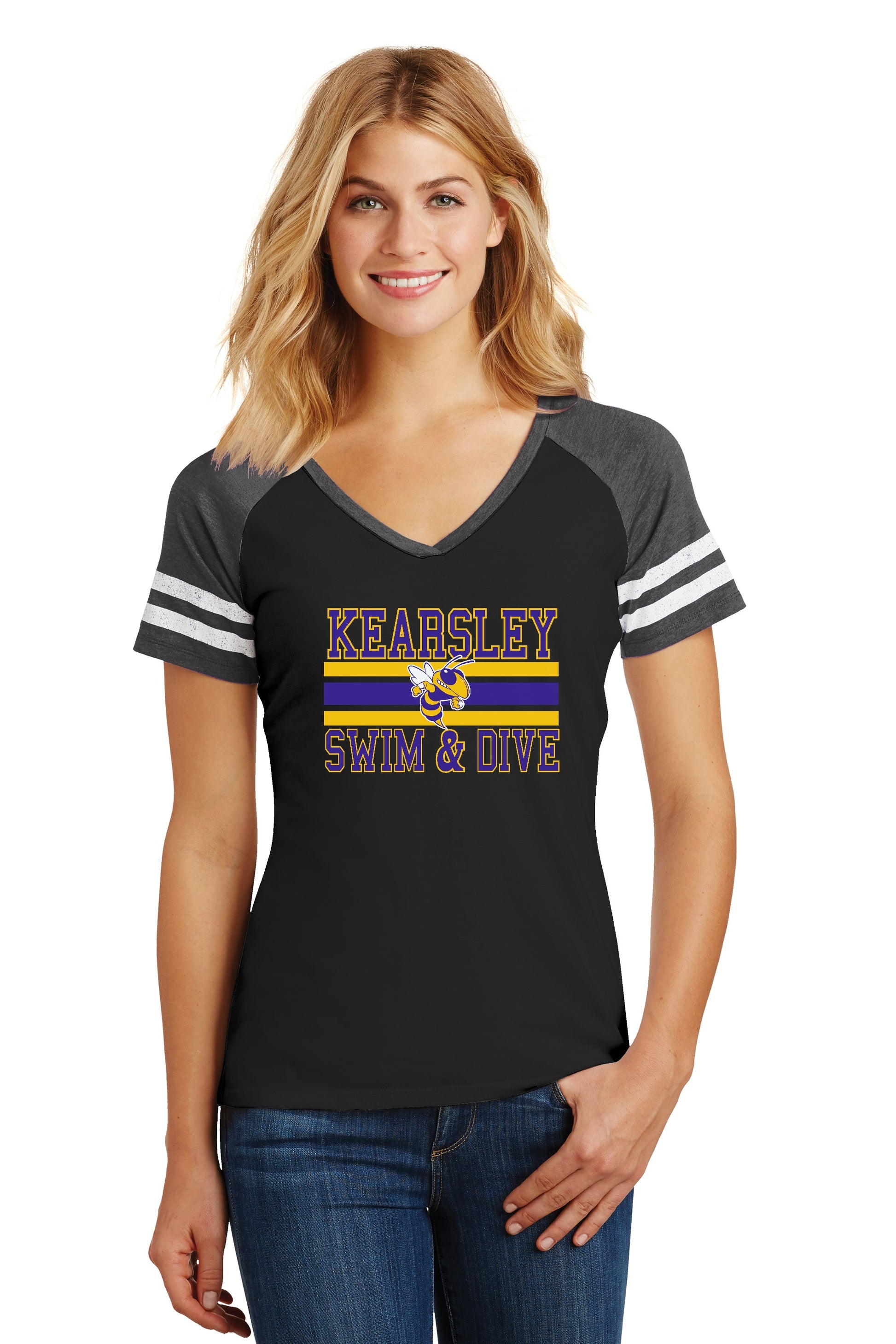 Kearsley Swim Game V-Neck Tee