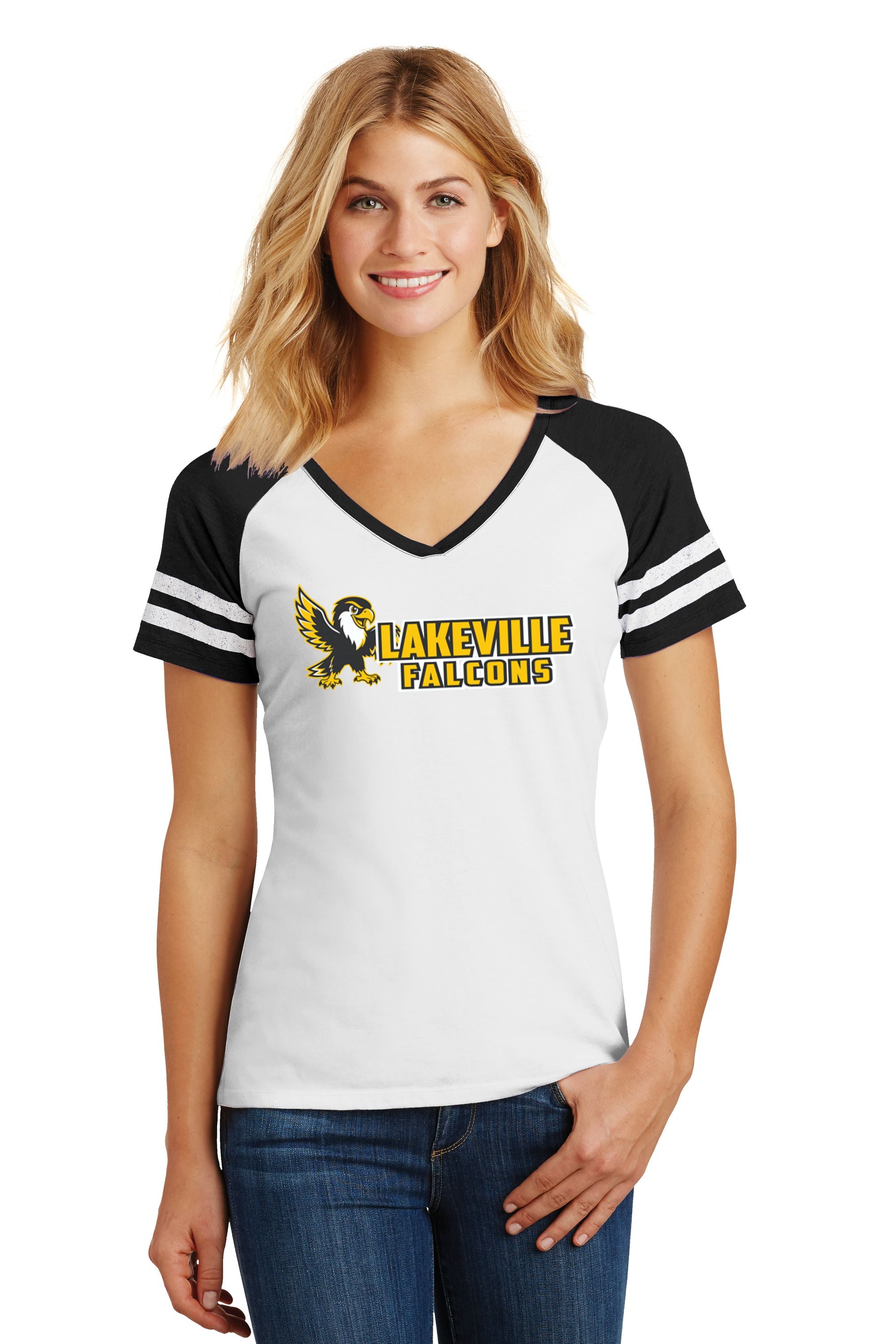 Lakeville Cartoon Falcons Game V-Neck Tee