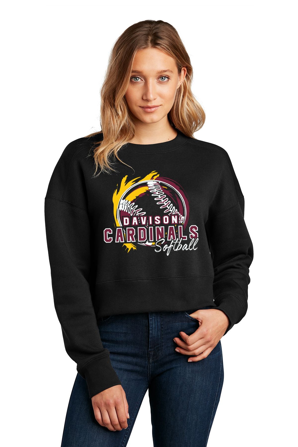 Davison Softball District® Women’s Perfect Weight® Fleece Cropped Crew