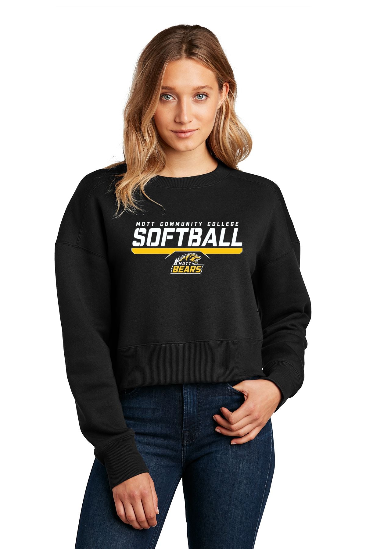Mott CC Softball District® Women’s Perfect Weight® Fleece Cropped Crew