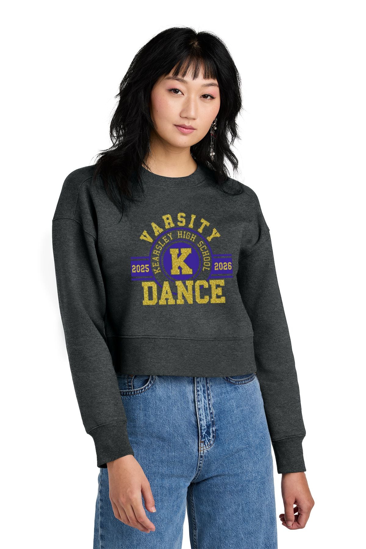 Kearsley Dance District® Women’s Perfect Weight® Fleece Cropped Crew